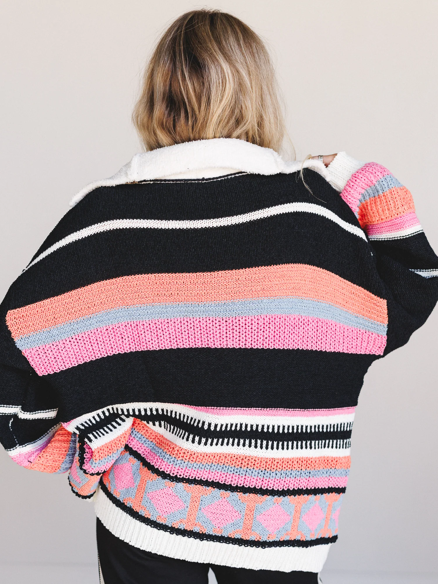 Opal Patterned Pullover - Black Multi - Image 5