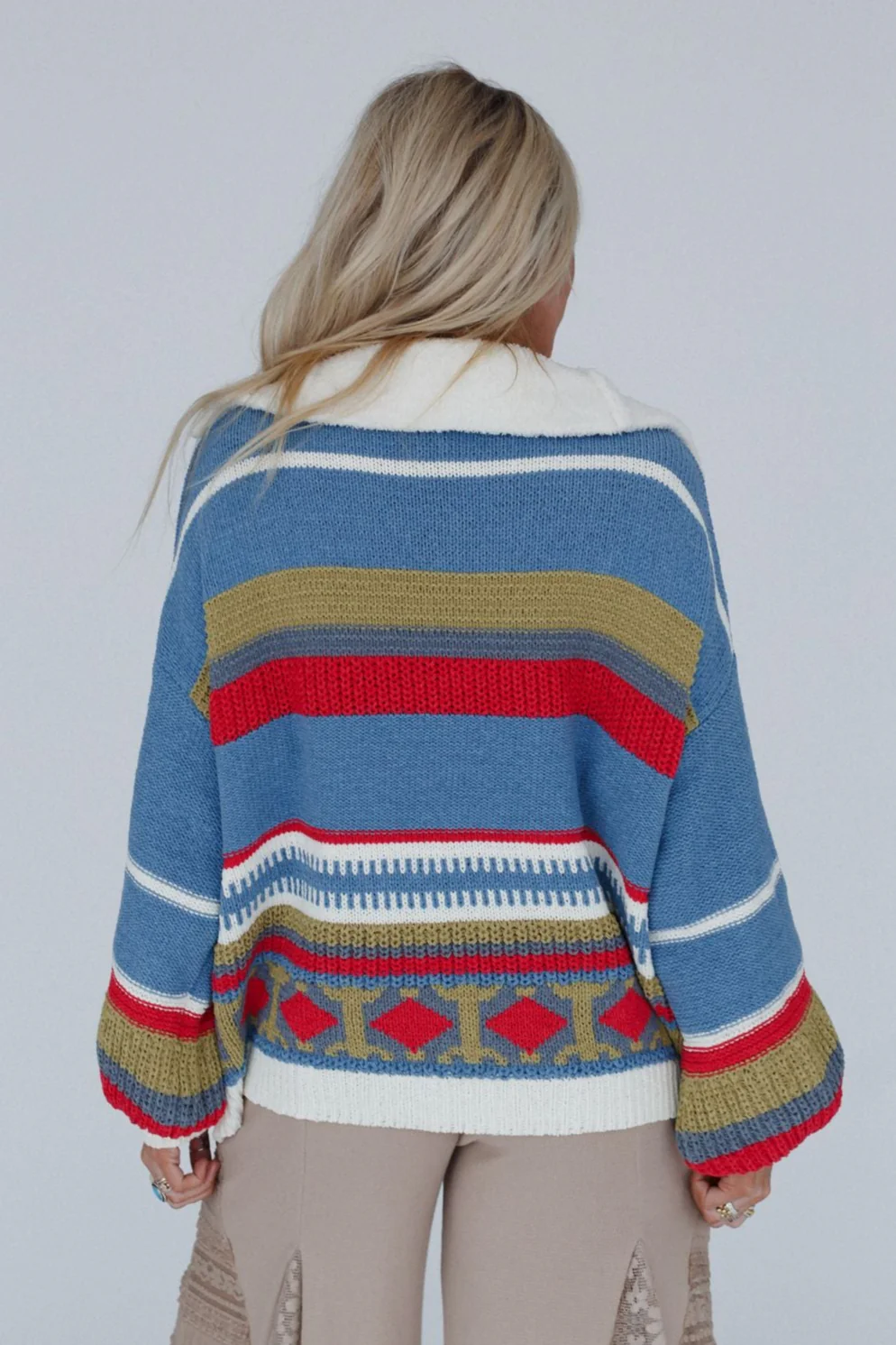 Opal Patterned Pullover - Blue Multi - Image 3