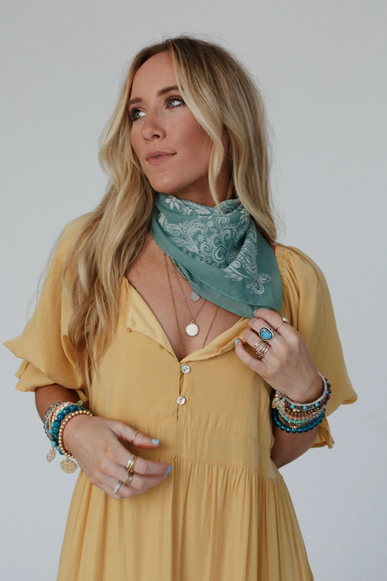 Paisley Meadow Bandana - Sage - Image 4