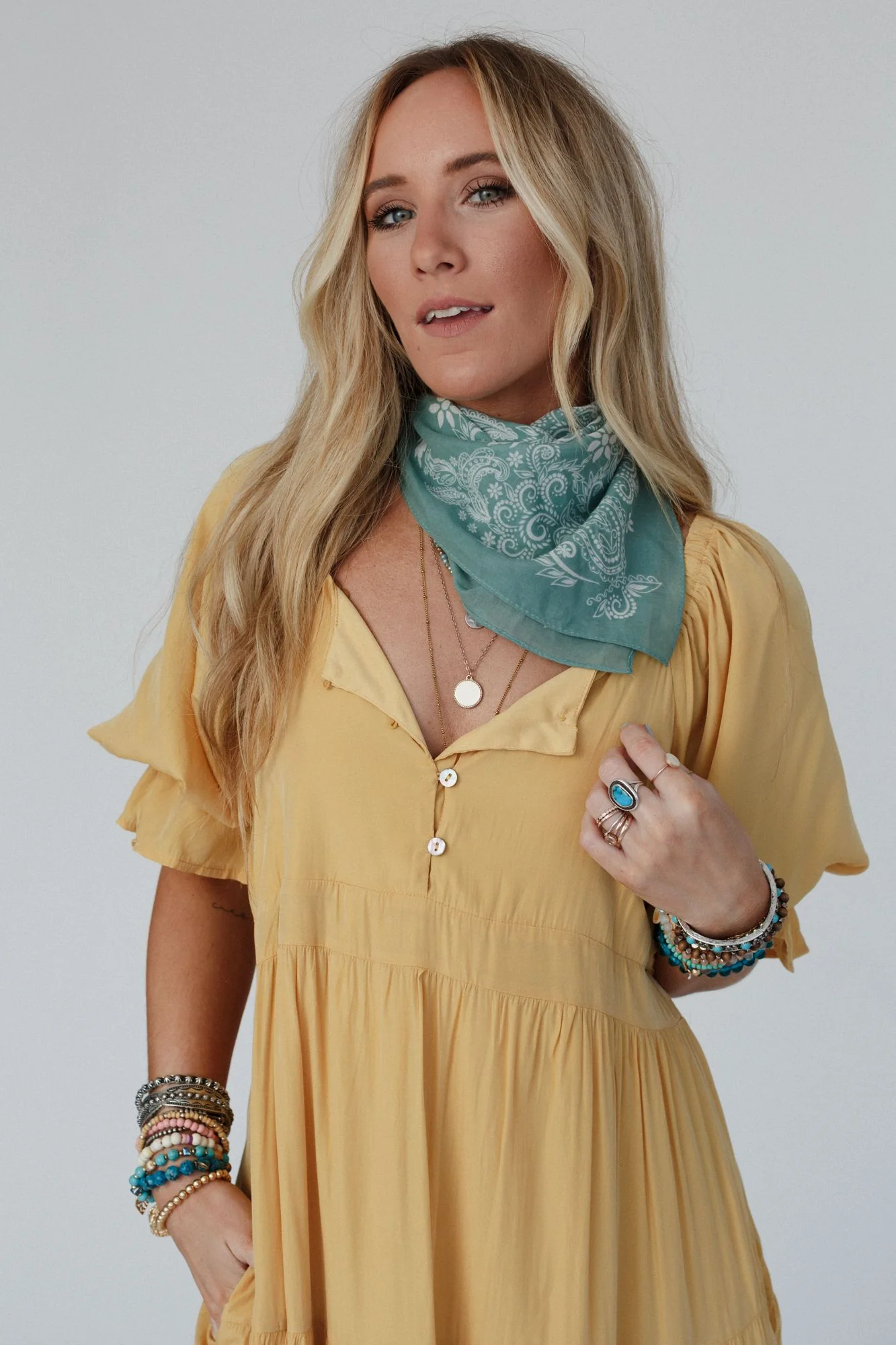 Paisley Meadow Bandana - Sage - Image 5