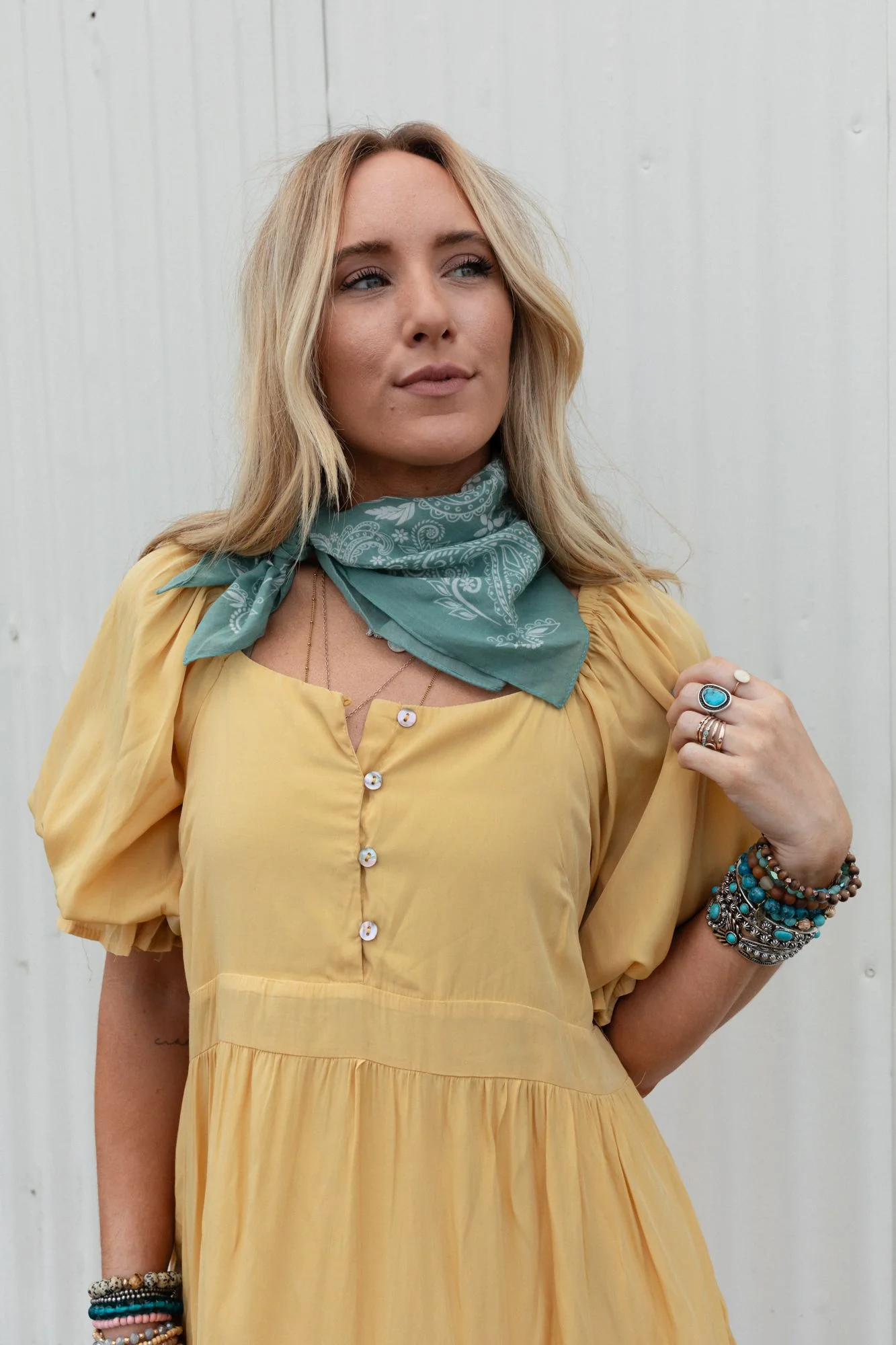 Paisley Meadow Bandana - Sage - Image 7