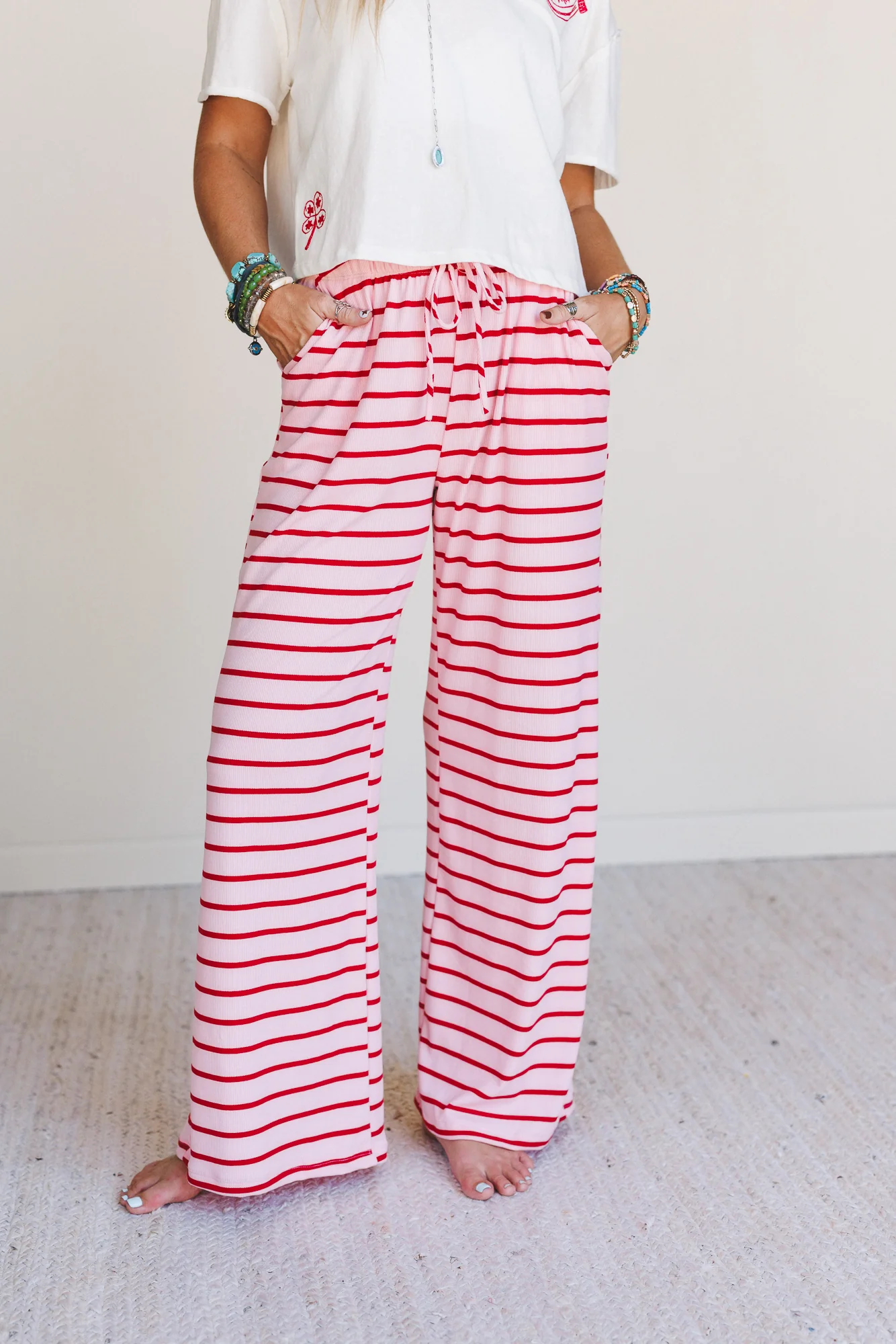 Parallel Play Stripe Pants - Pink - Image 4