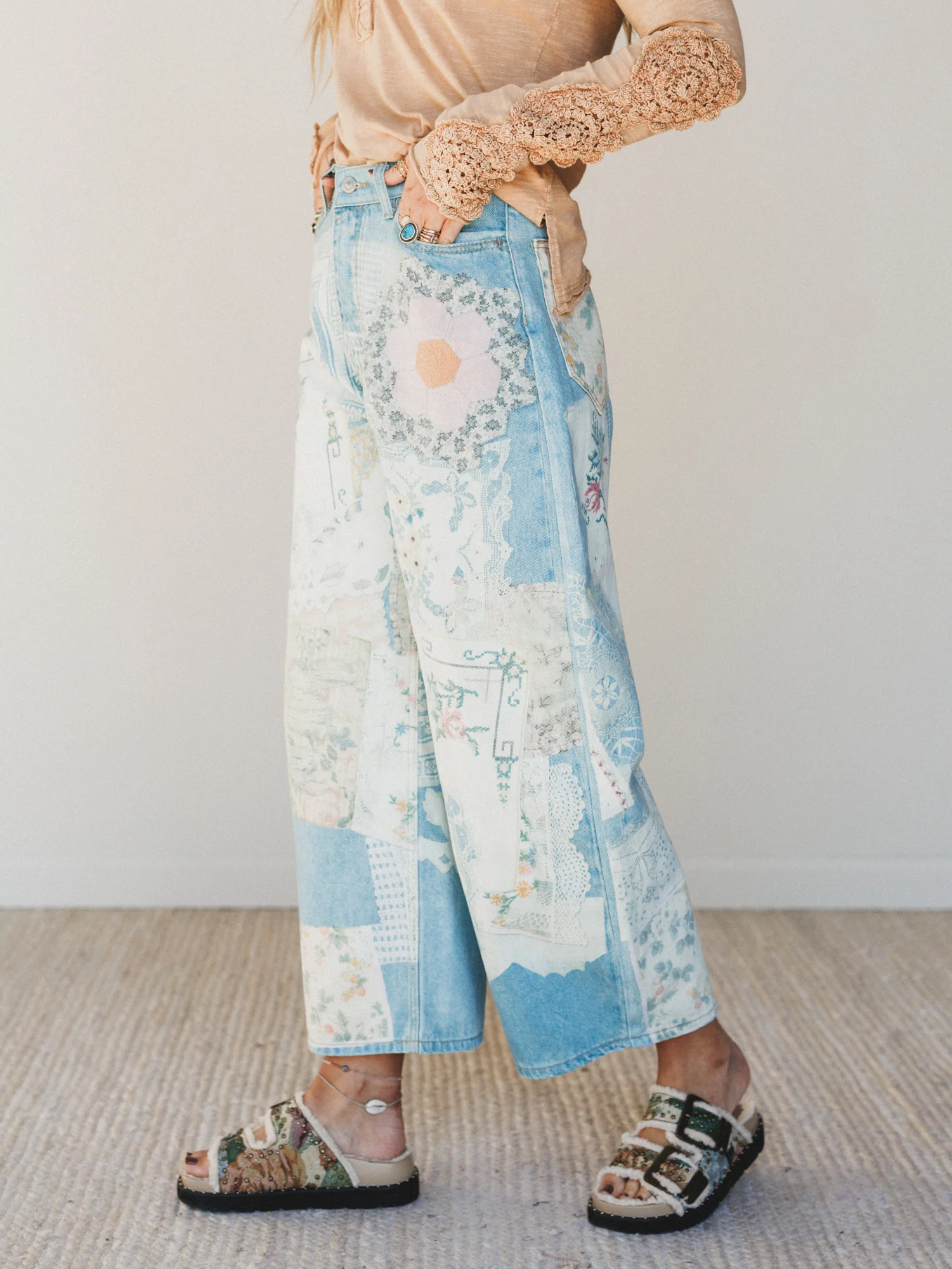 Passport Ready Mix Print Pants - Denim - Image 3