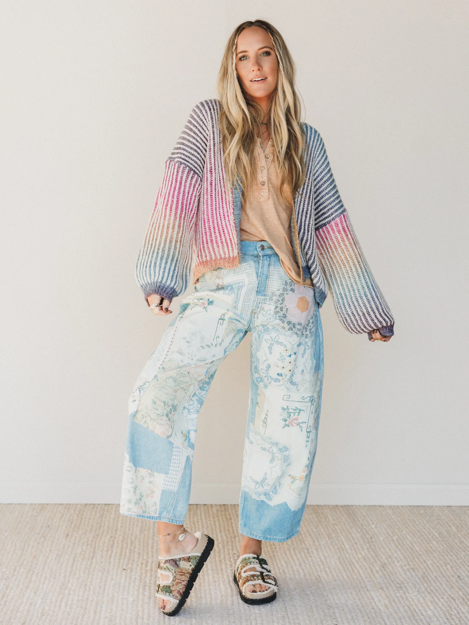 Passport Ready Mix Print Pants - Denim - Image 4