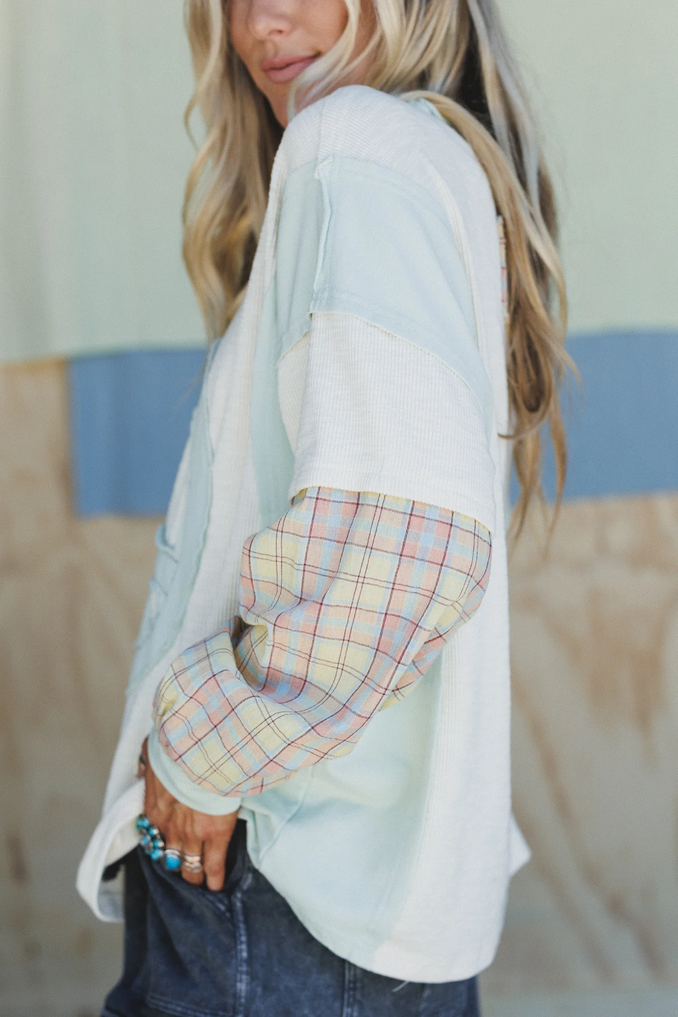 Patch Your Soul Peace Top - Oatmeal - Image 3