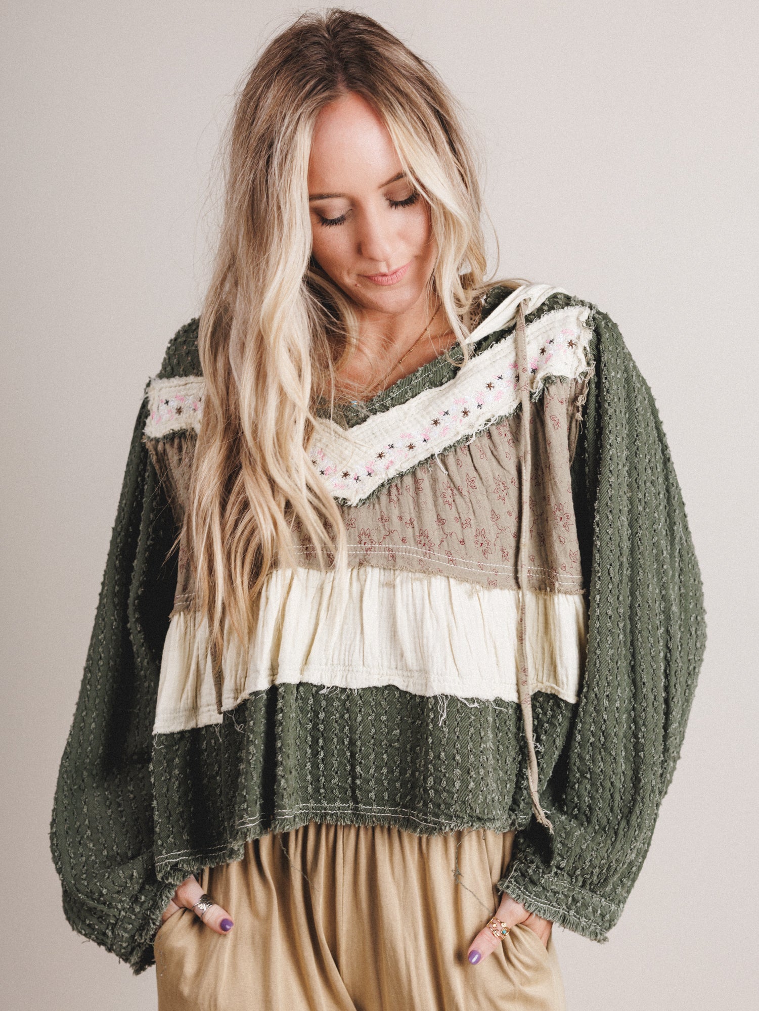 Peace Beam Top - Olive - Image 6
