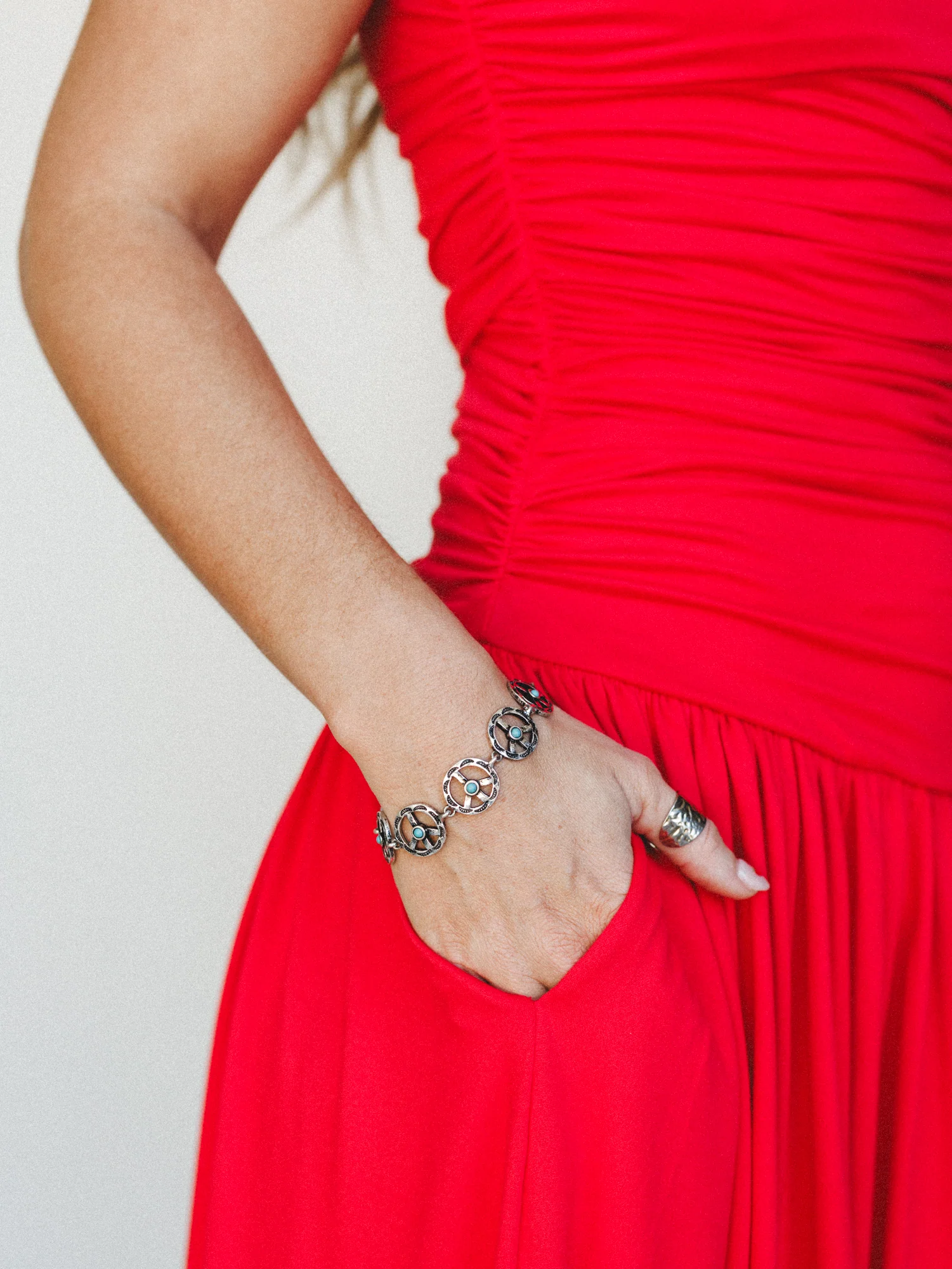 Peace Locked In Bracelet - Turquoise - Image 2