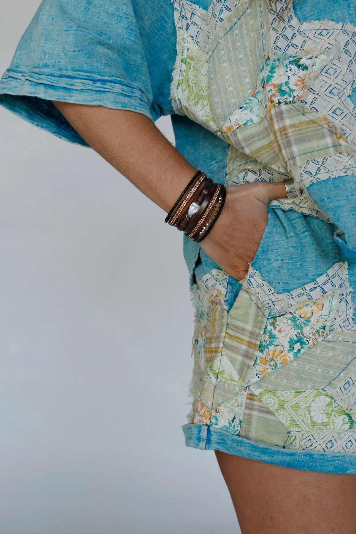 Pearl Ember Multi Strand Bracelet - Brown - Image 4