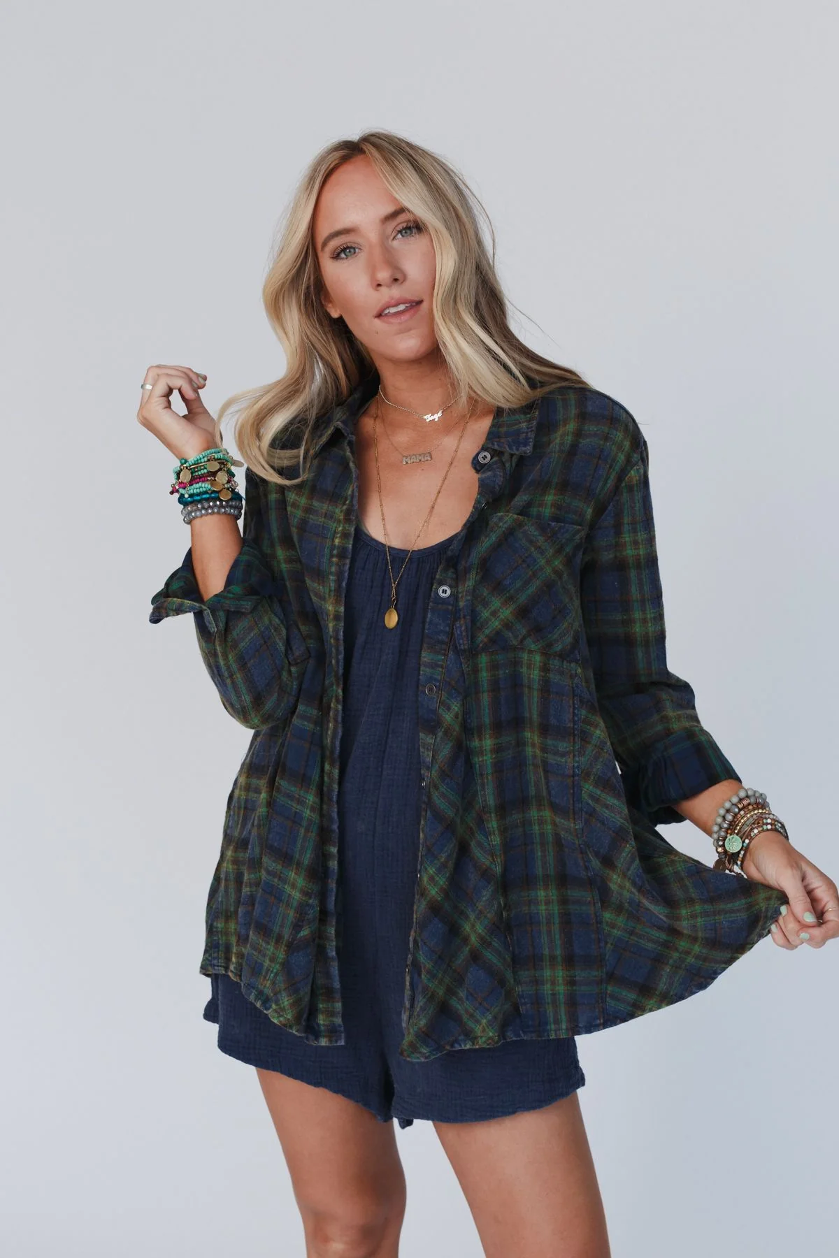 Perfectly Plaid Button Down Shirt - Green - Image 3