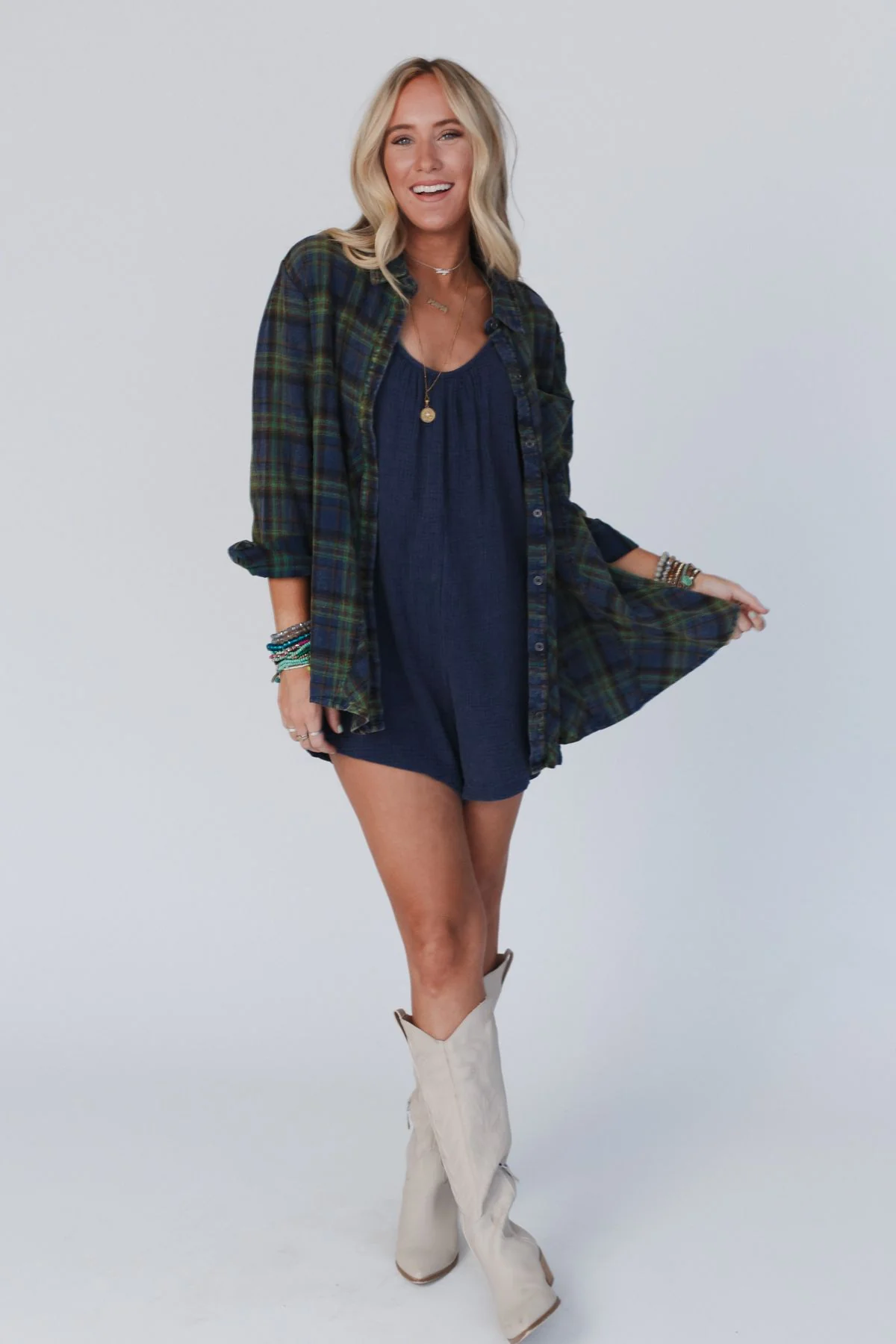 Perfectly Plaid Button Down Shirt - Green - Image 4