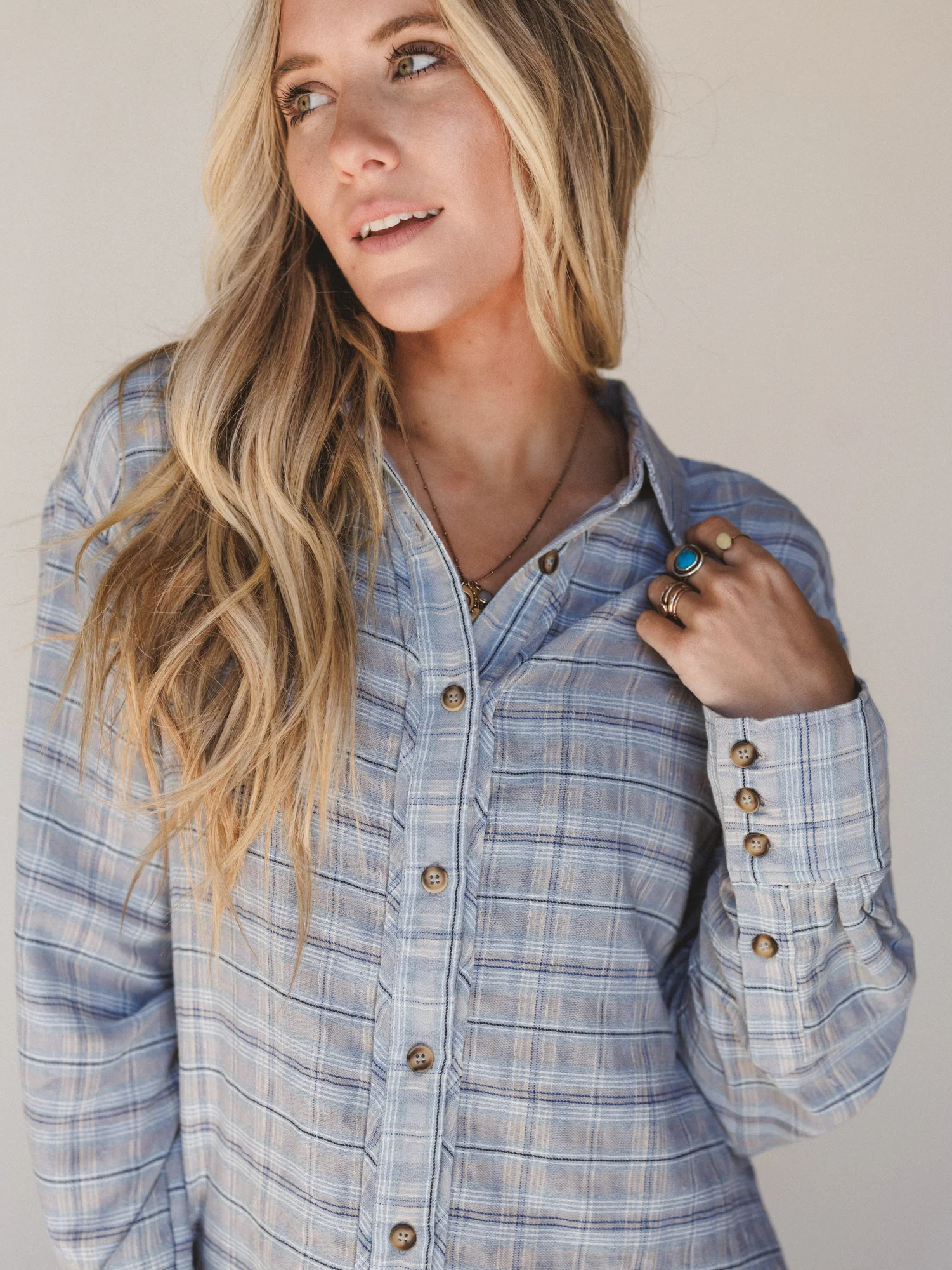 Perfectly Prairie Blouse - Gray Blue - Image 3
