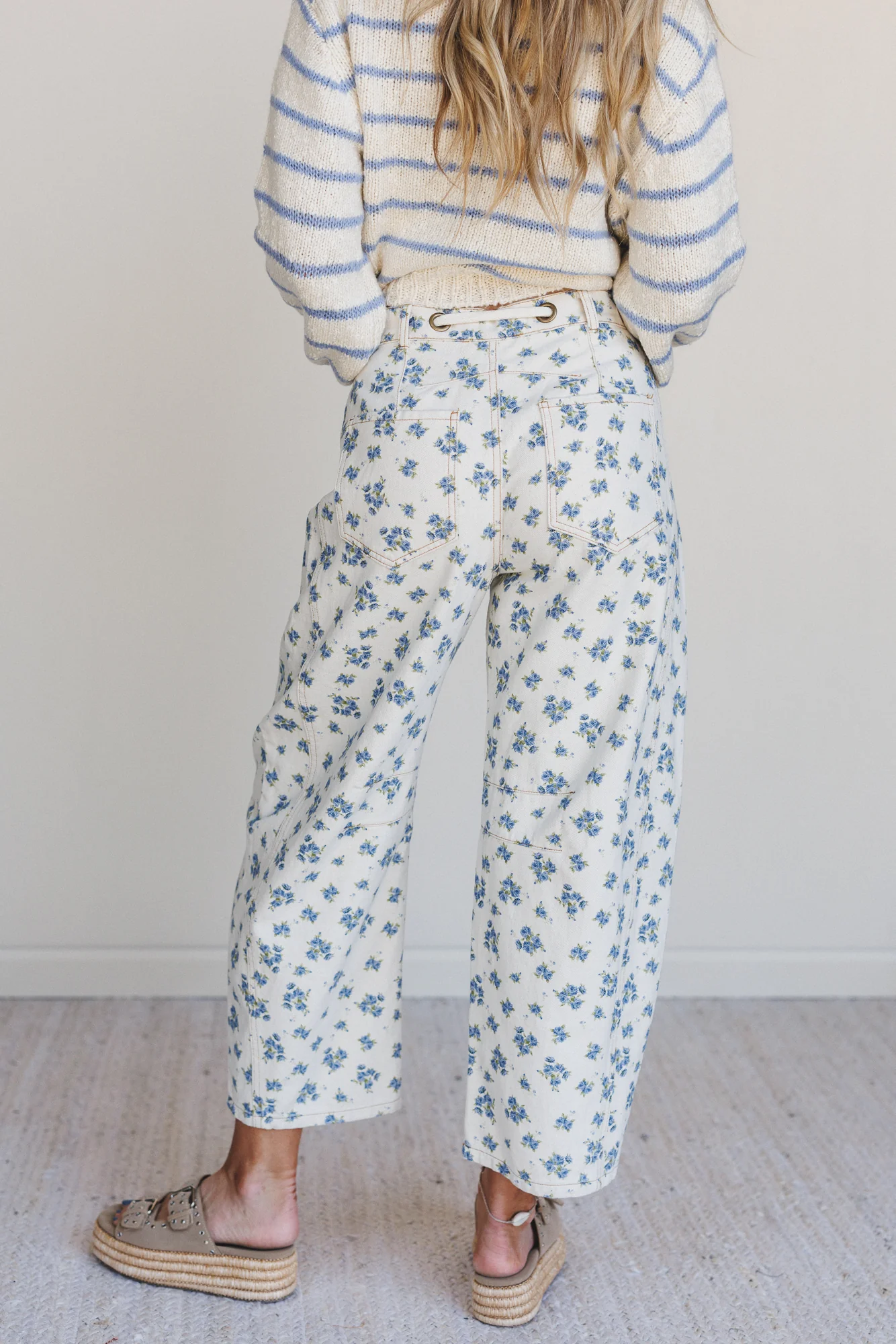 Petal Blue Barrel Leg Pants - Denim - Image 5