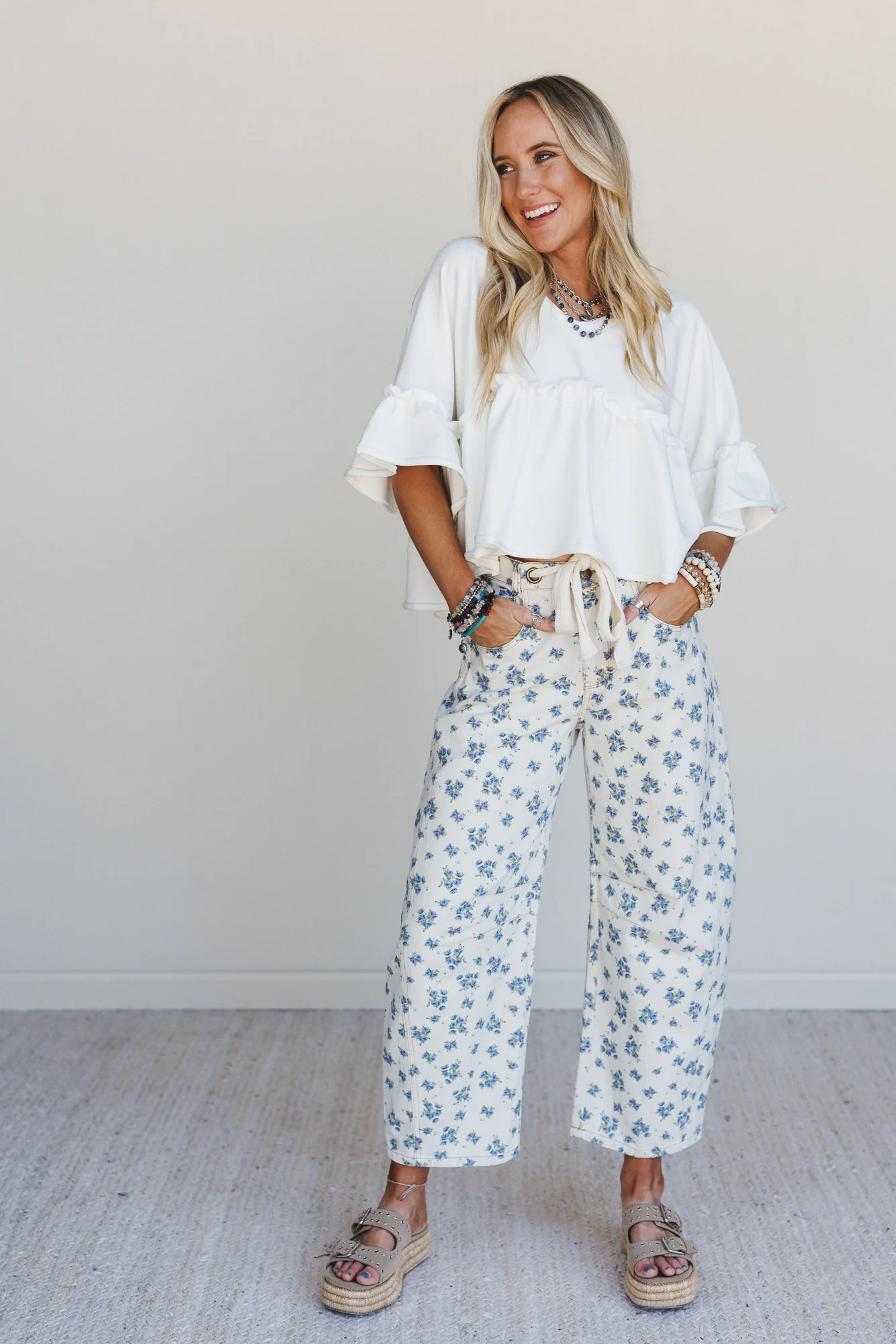 Petal Blue Barrel Leg Pants - Denim - Image 8