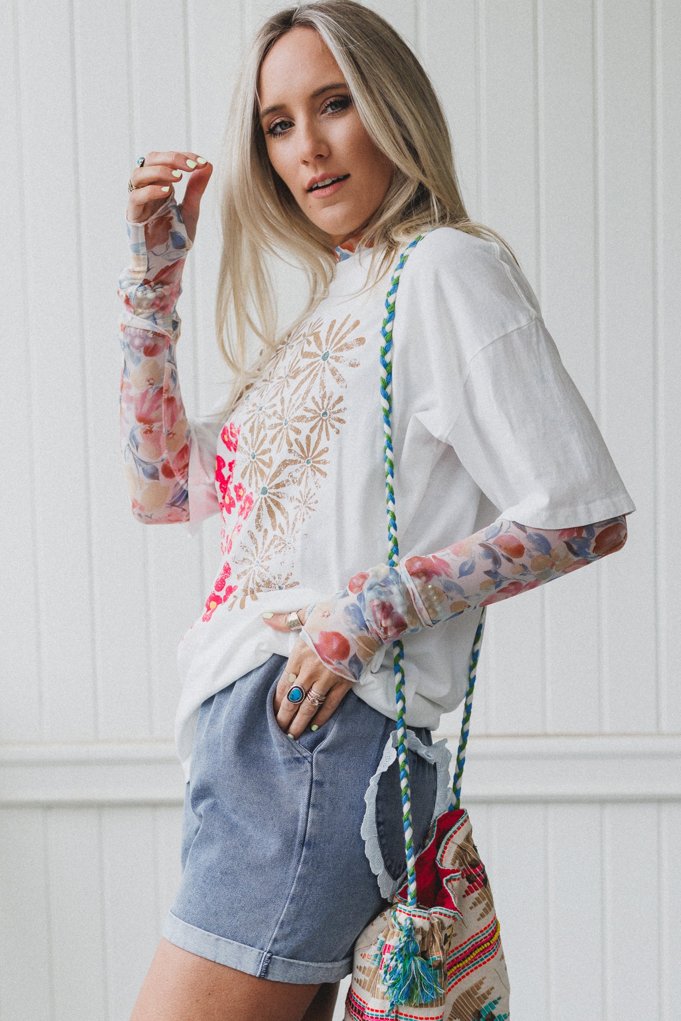 Petal Dreams Graphic Tee - Ivory - Image 2