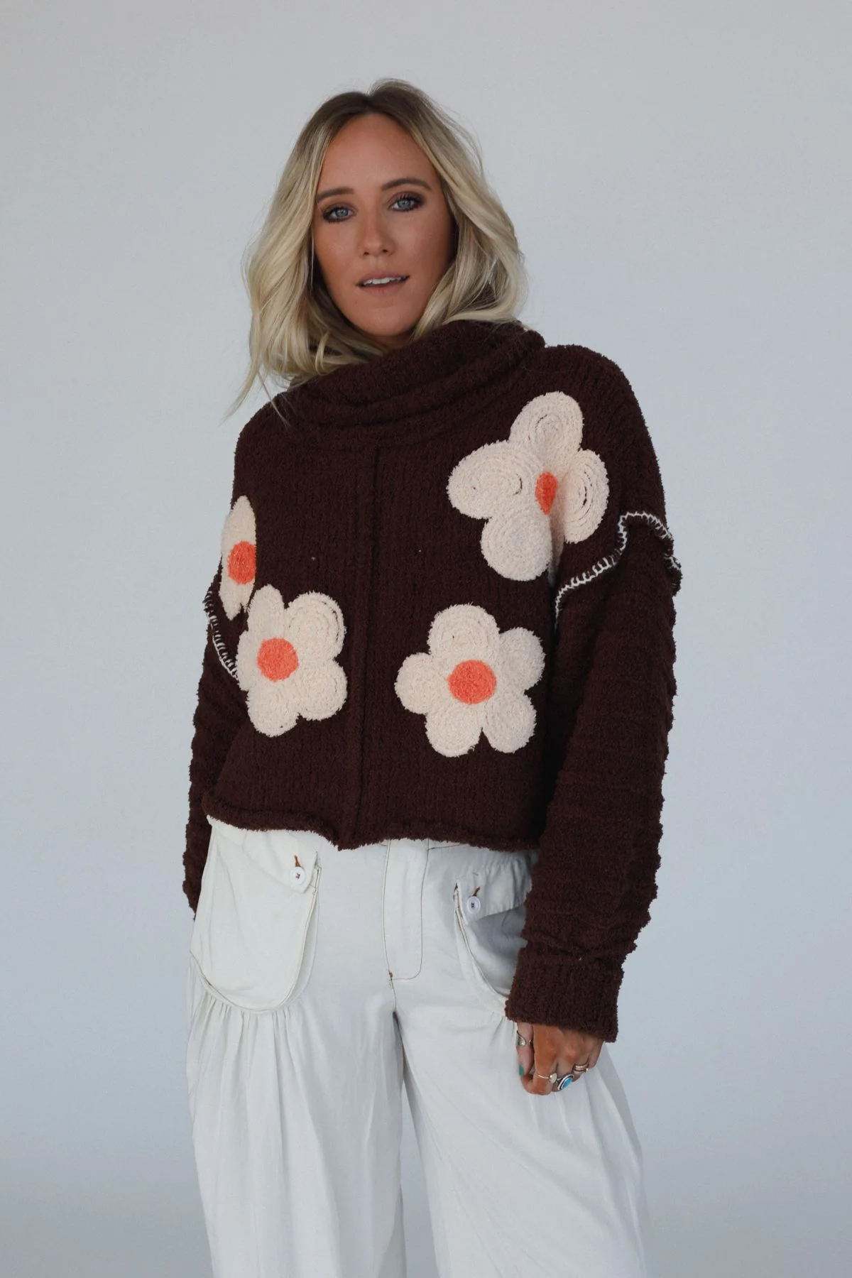 Petal Warmth Sweater - Brown - Image 4