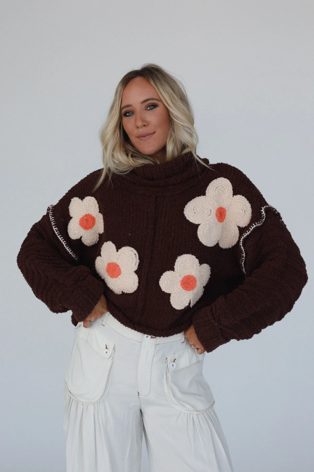 Petal Warmth Sweater - Brown - Image 5