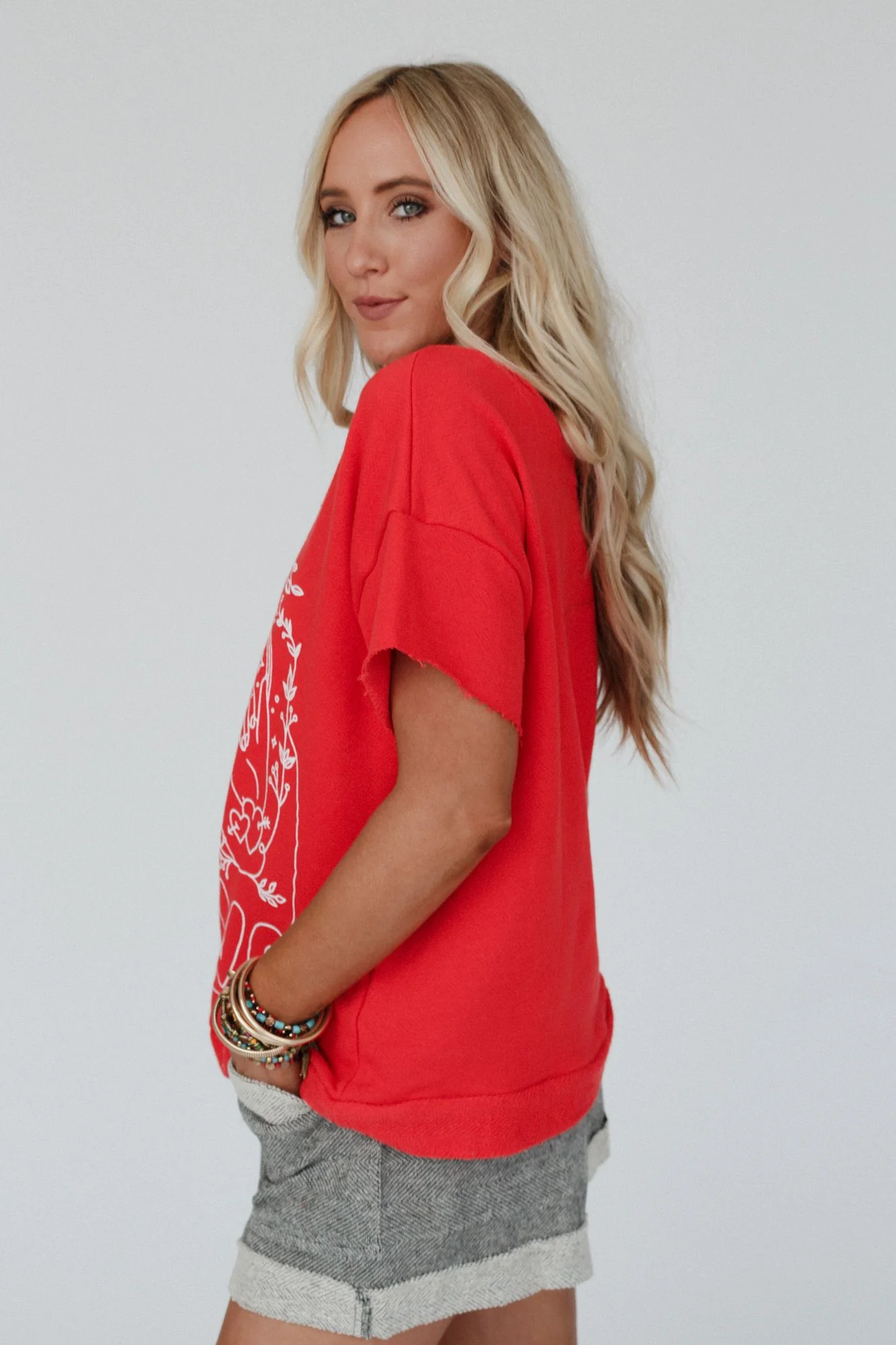 Pinky Promise Graphic Tee - Red - Image 8
