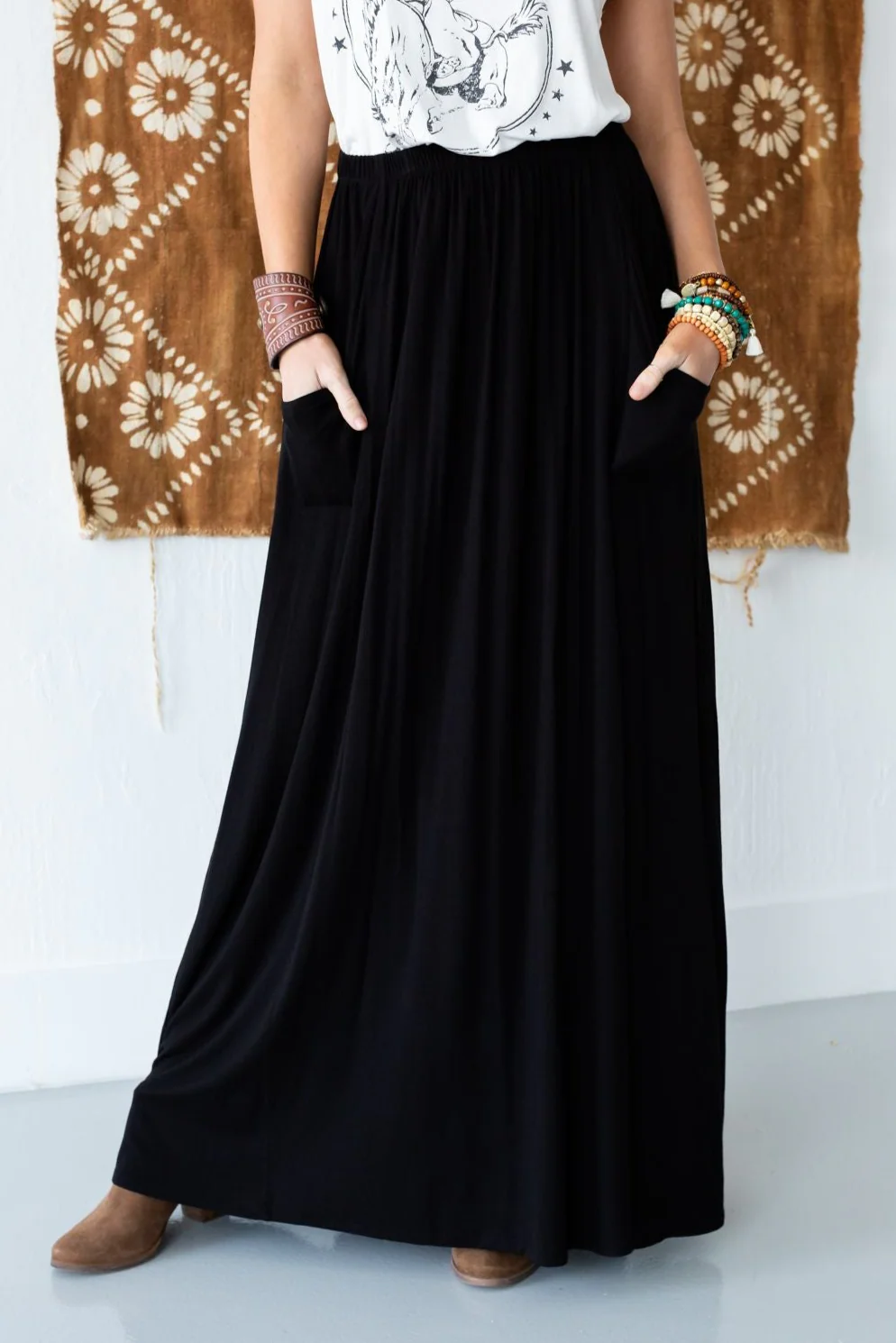 The Perfect Pocketed Maxi Skirt - Black - Image 3