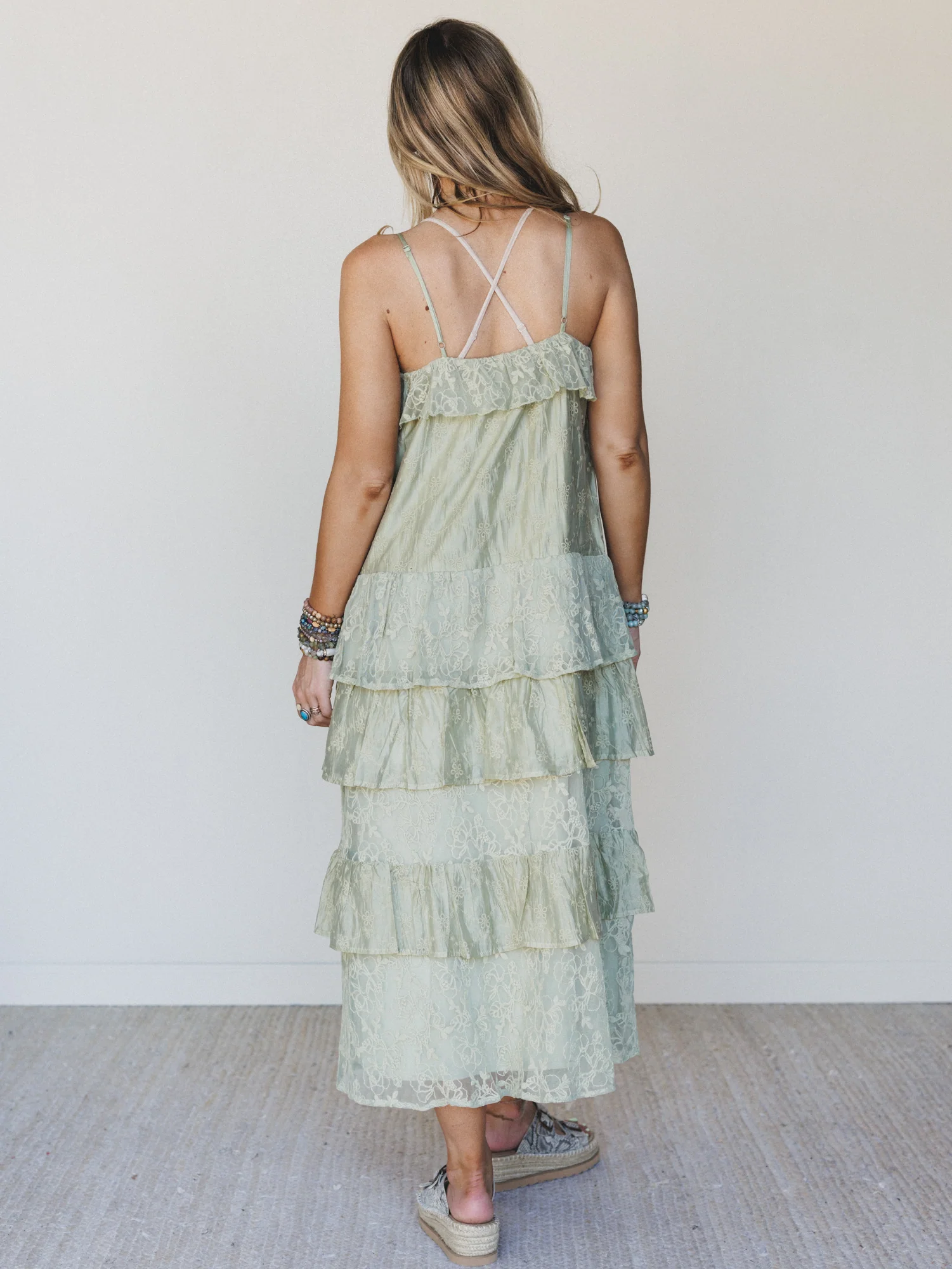 Poems And Stories Dress - Sage Green - Image 4