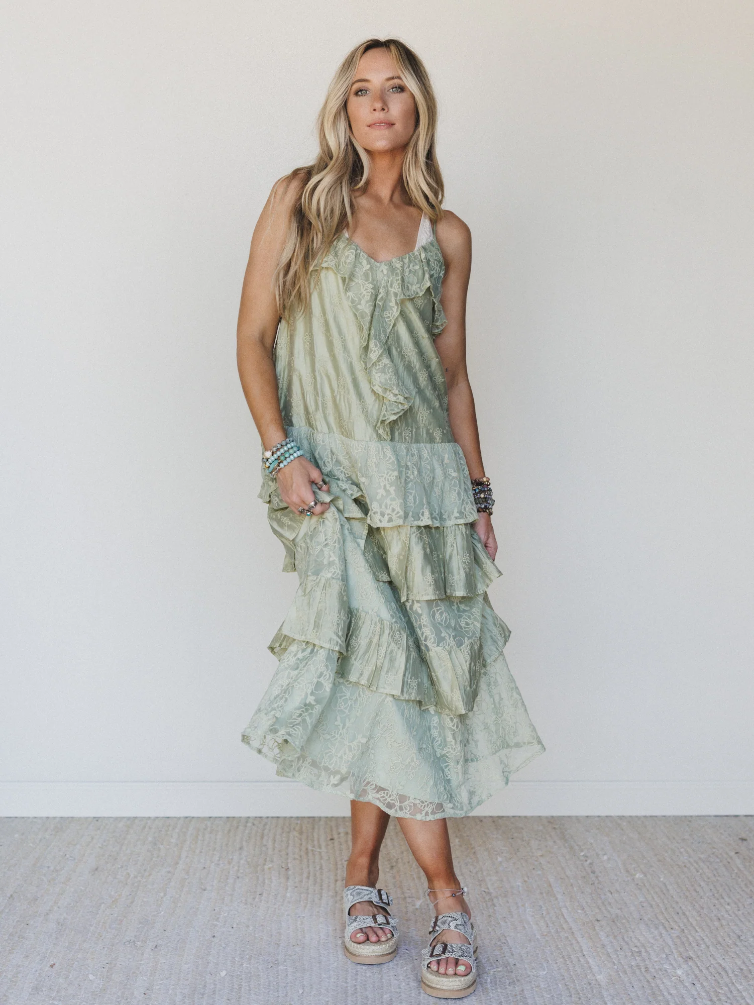 Poems And Stories Dress - Sage Green - Image 5