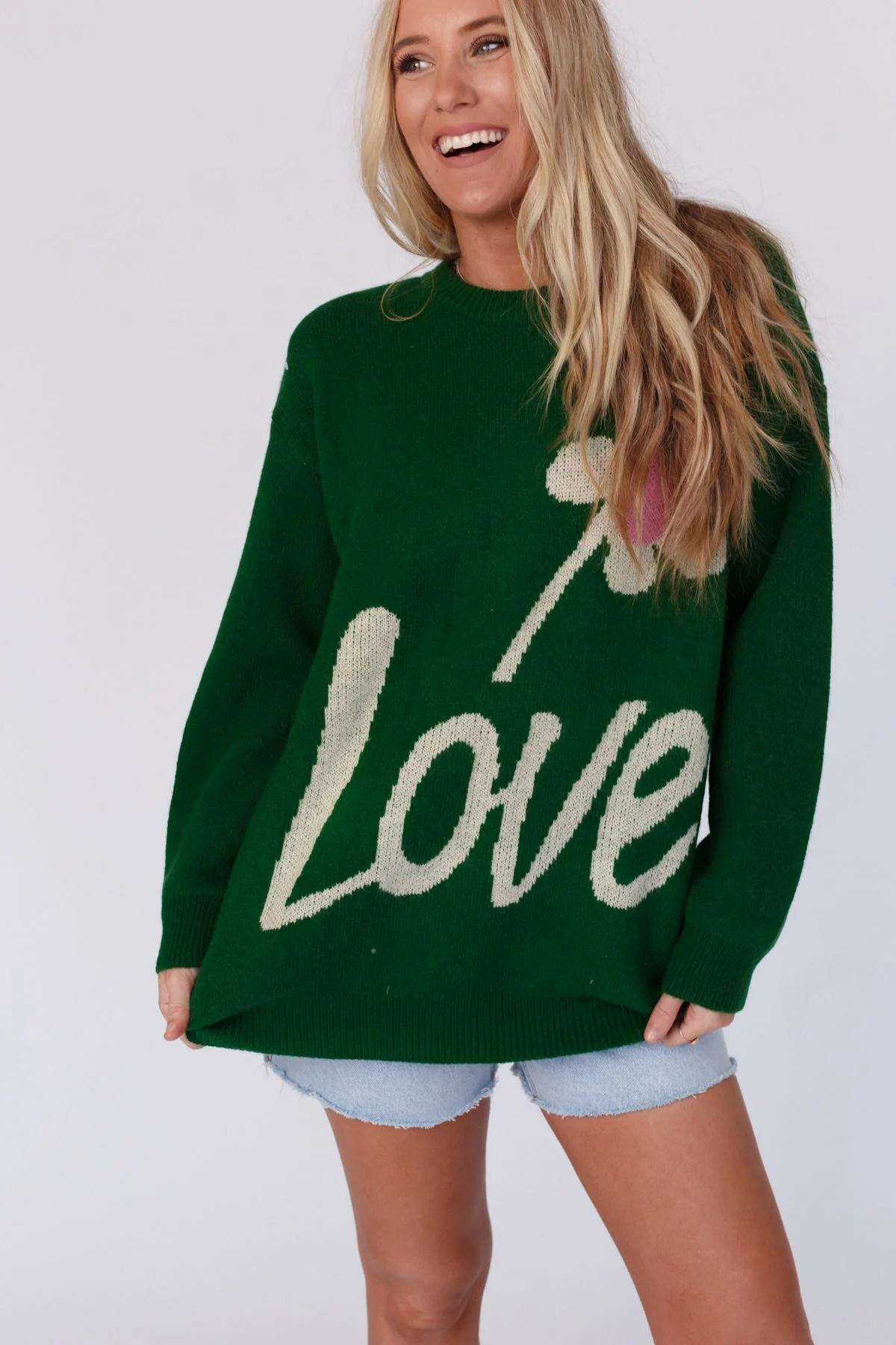 Pop Of Love Sweater - Green - Image 5