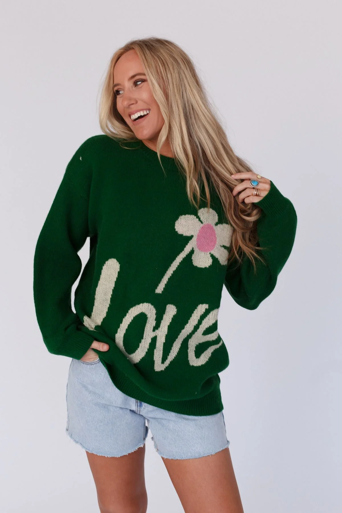 Pop Of Love Sweater - Green - Image 6