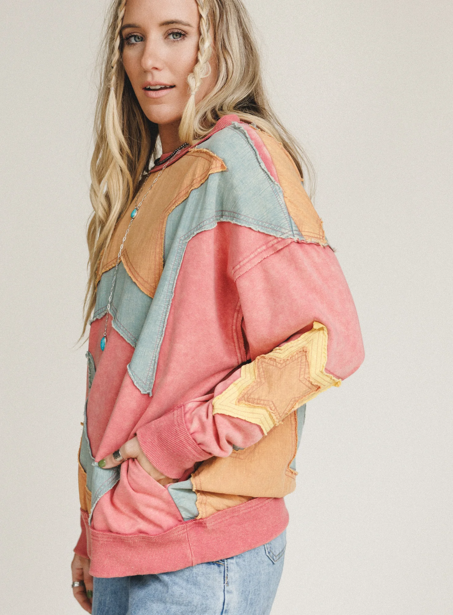 Pop Star Patchwork Top - Rose - Image 2
