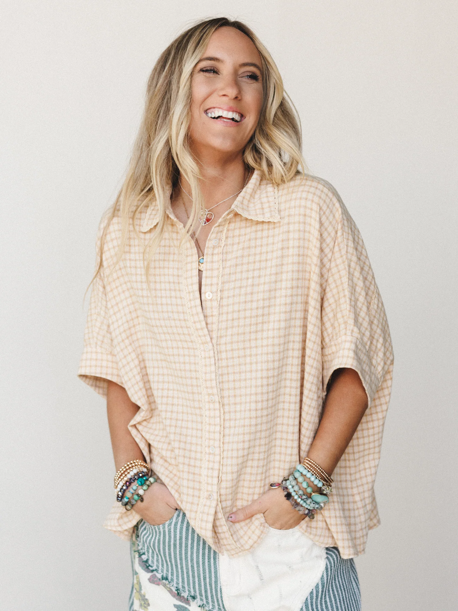 Poppy Button Down Blouse - Mustard - Image 5
