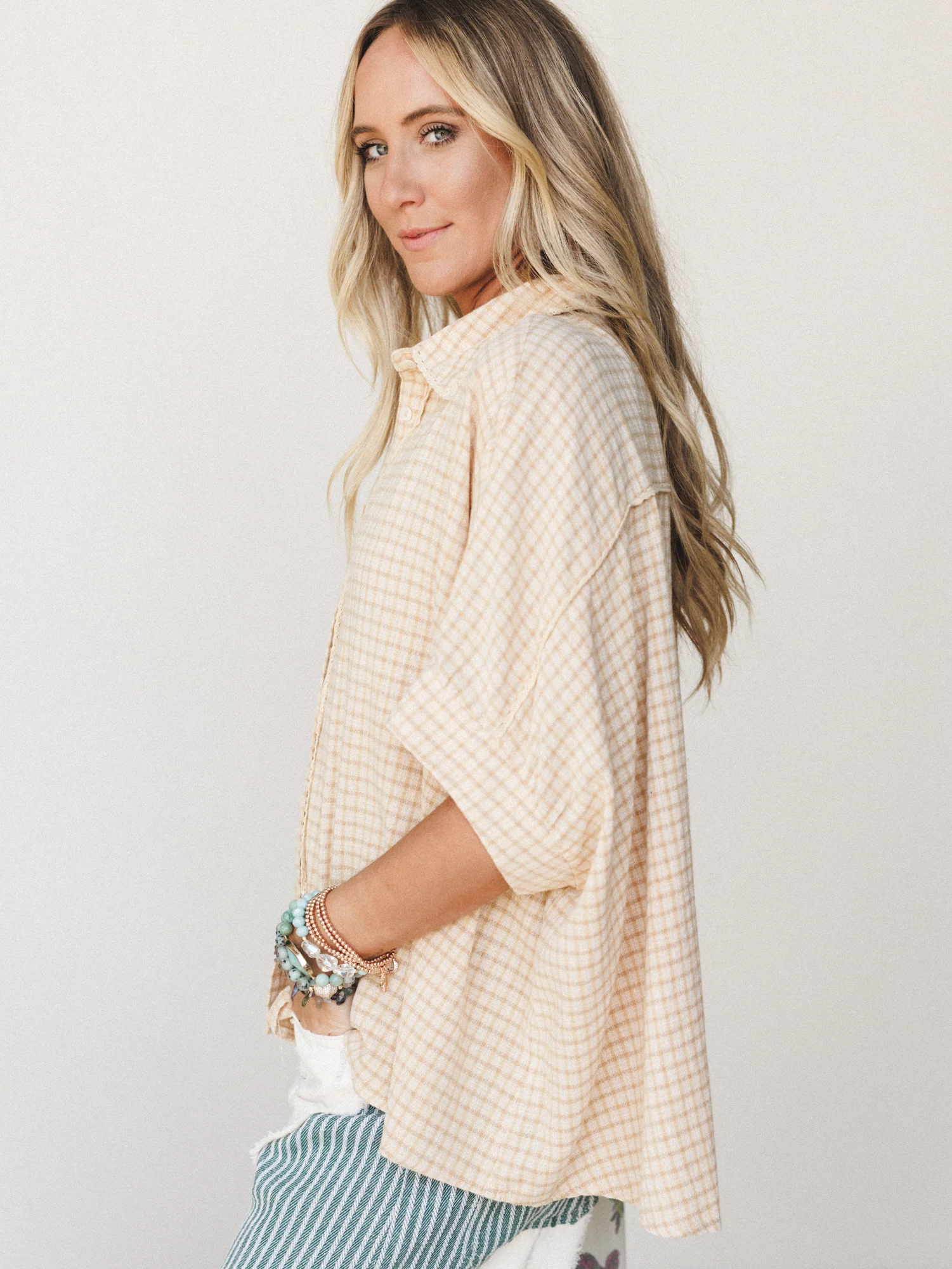 Poppy Button Down Blouse - Mustard - Image 6
