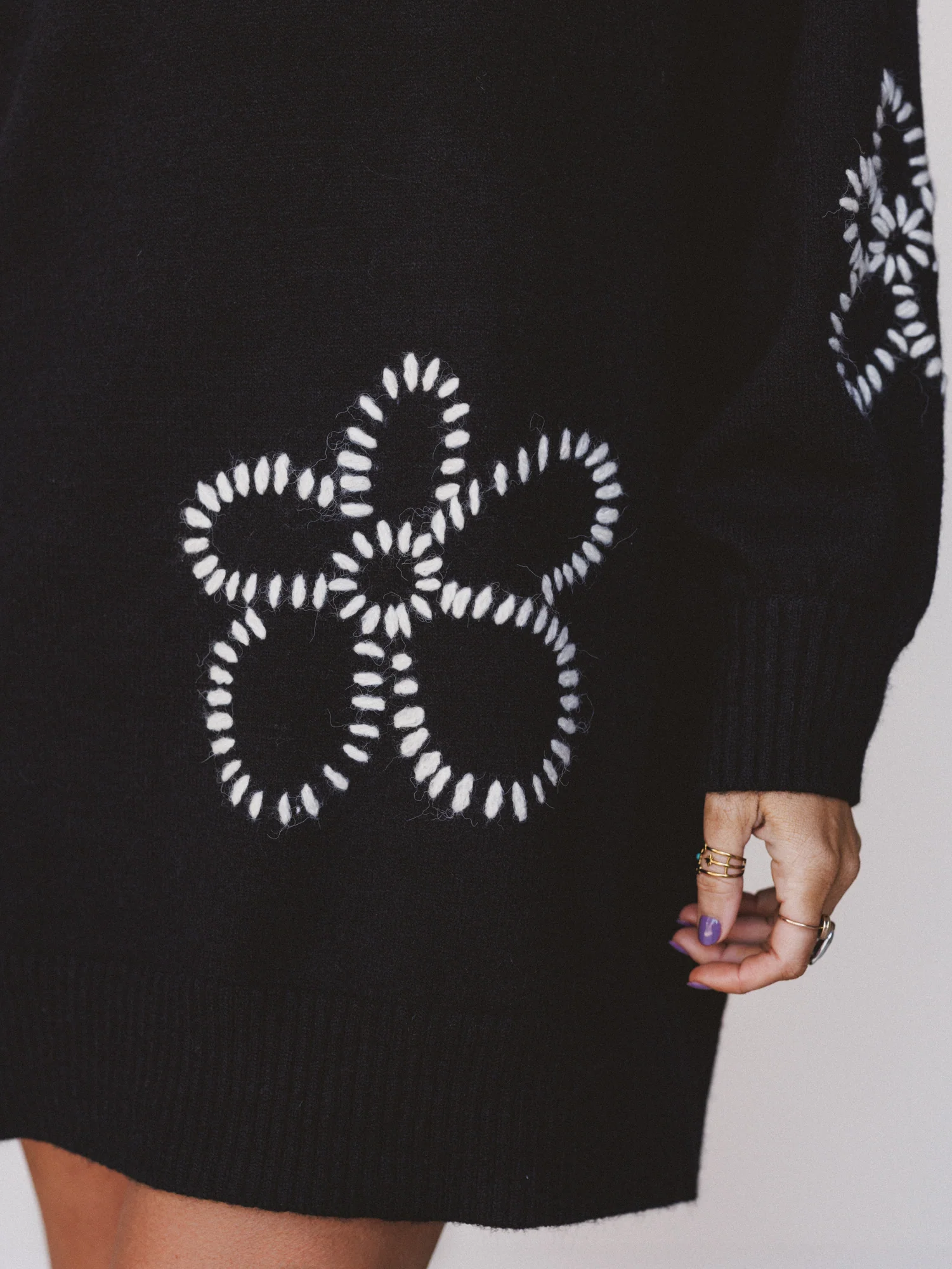 Pressed Petal Dress - Black - Image 5