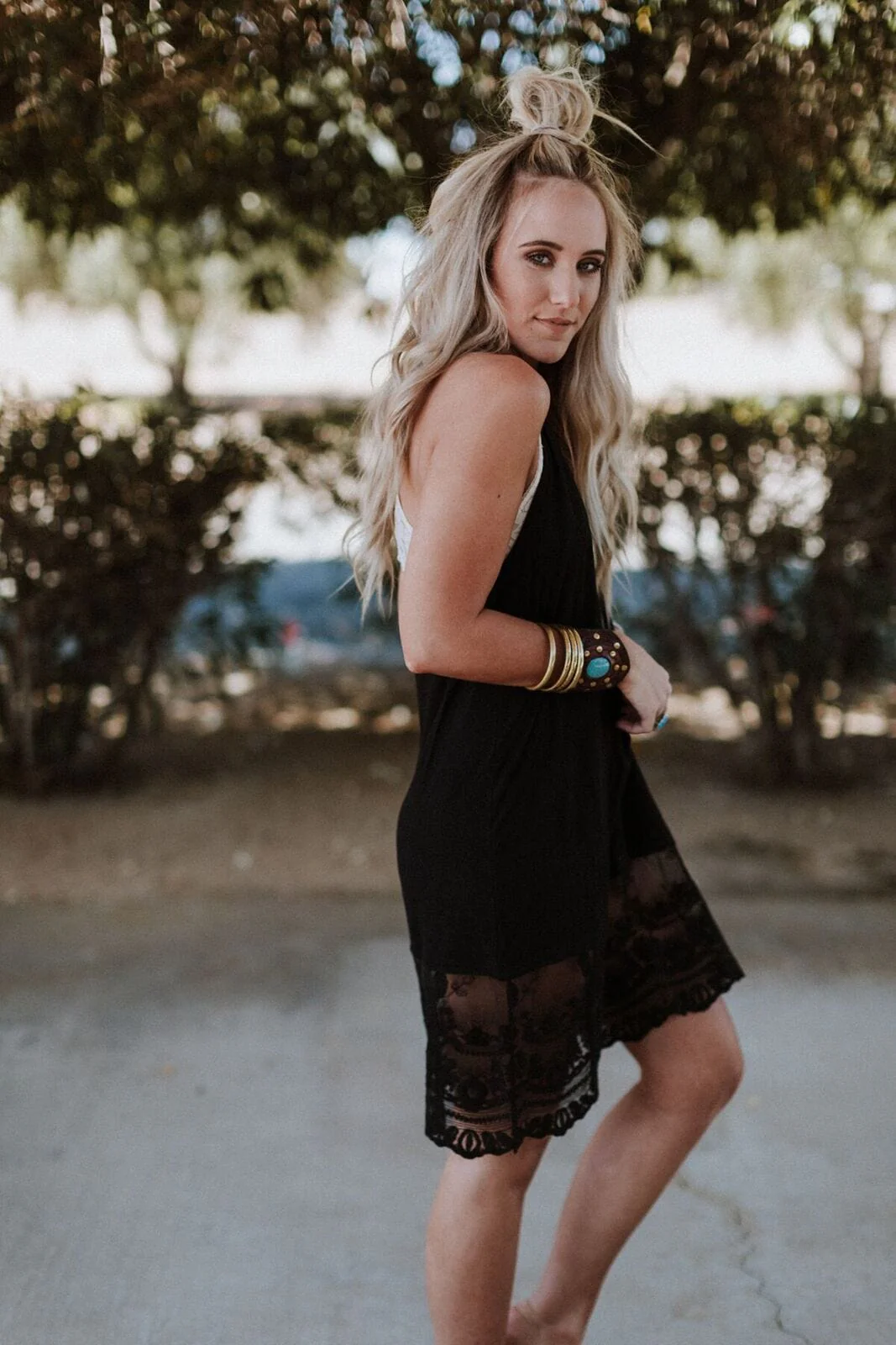 Prima Lace Hem Slip - Black - Image 3