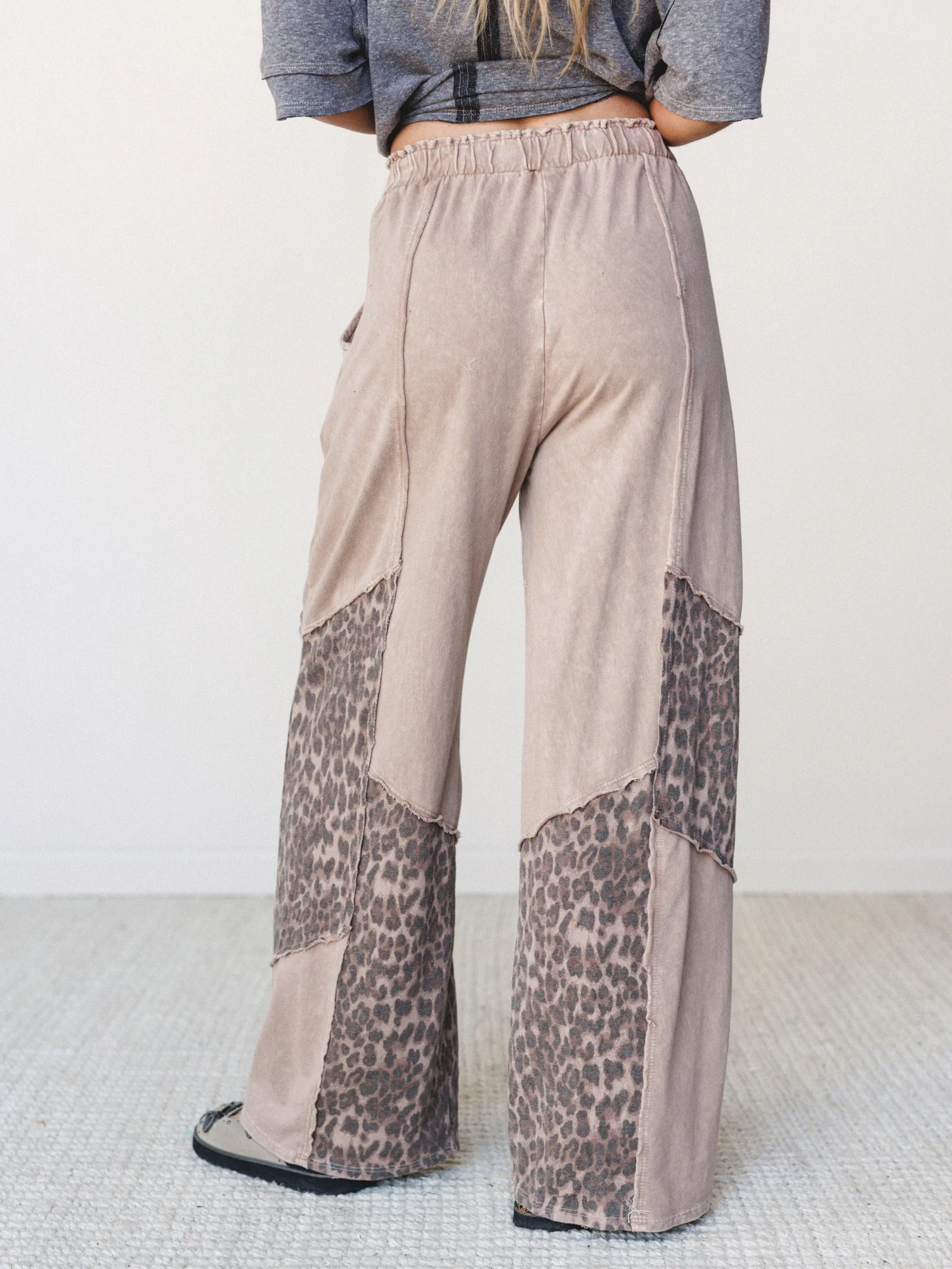 Printed Spirit Wide Leg Pants - Latte - Image 6