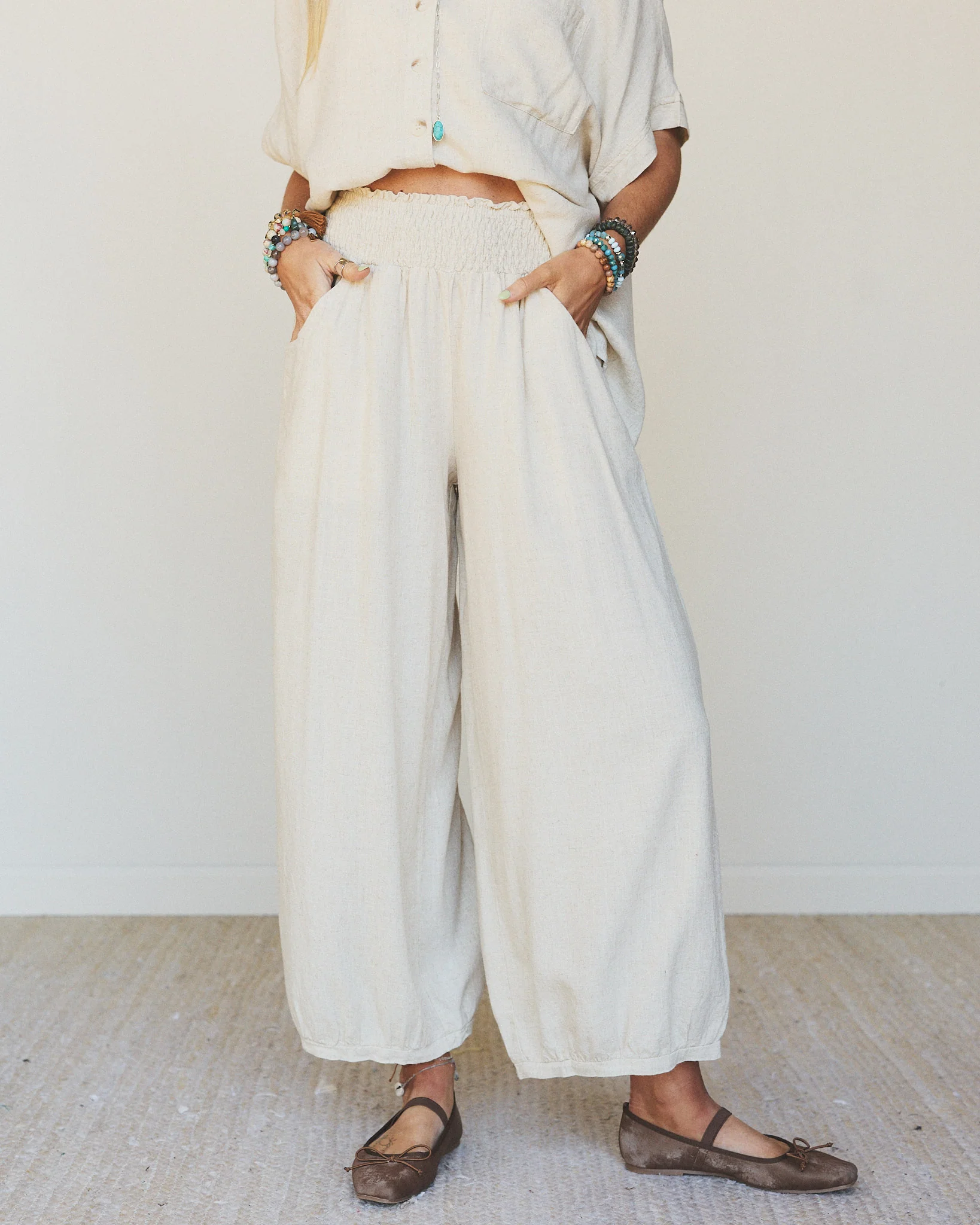 Pure Soul Linen Pants - Oatmeal