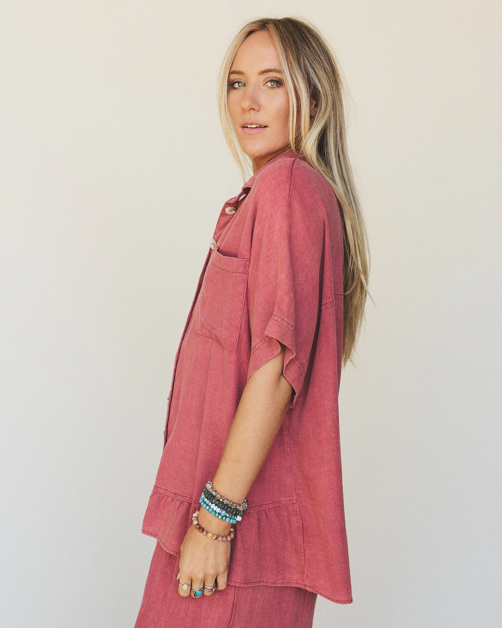Pure Soul Linen Top - Boho Red - Image 2