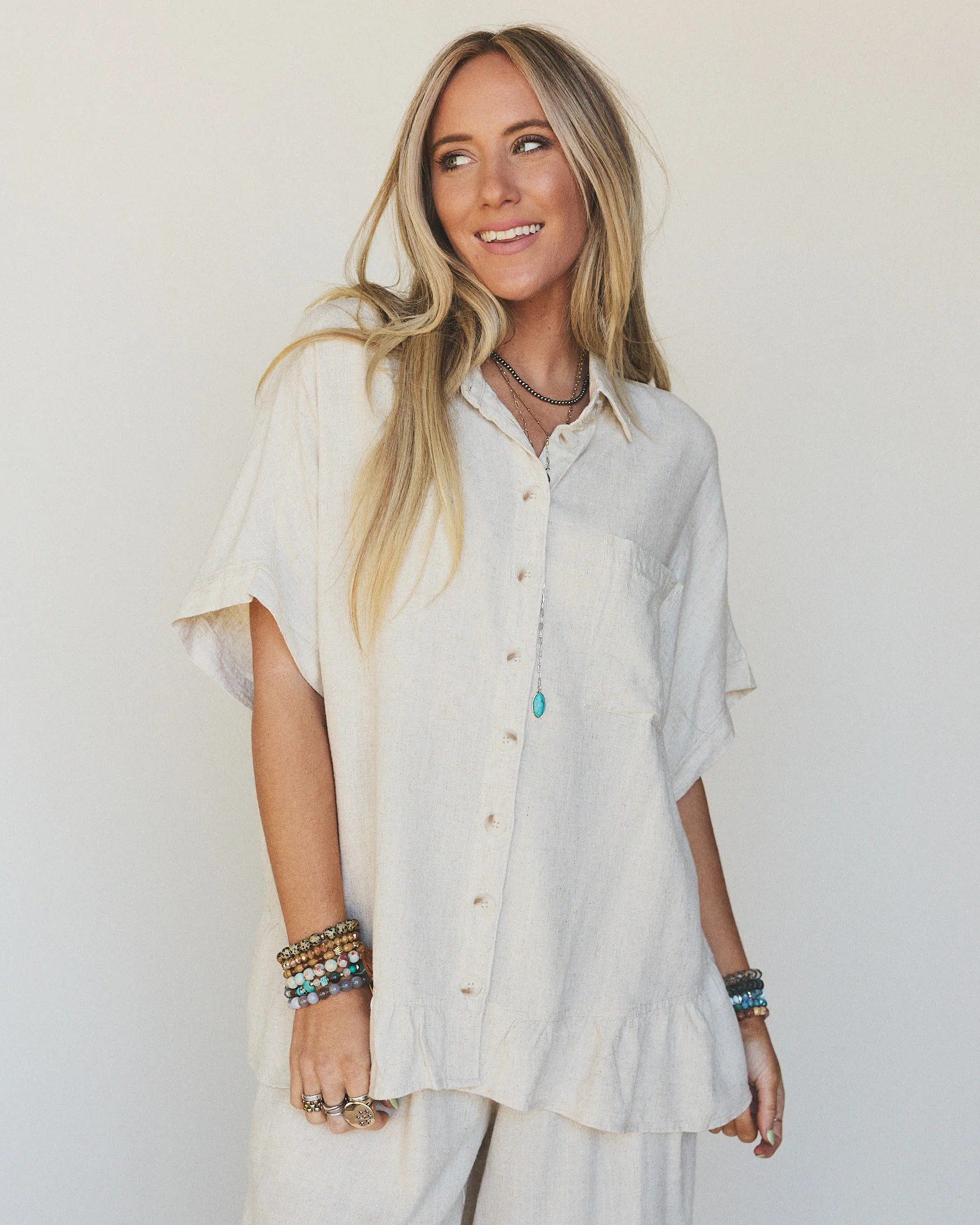 Pure Soul Linen Top - Oatmeal - Image 4