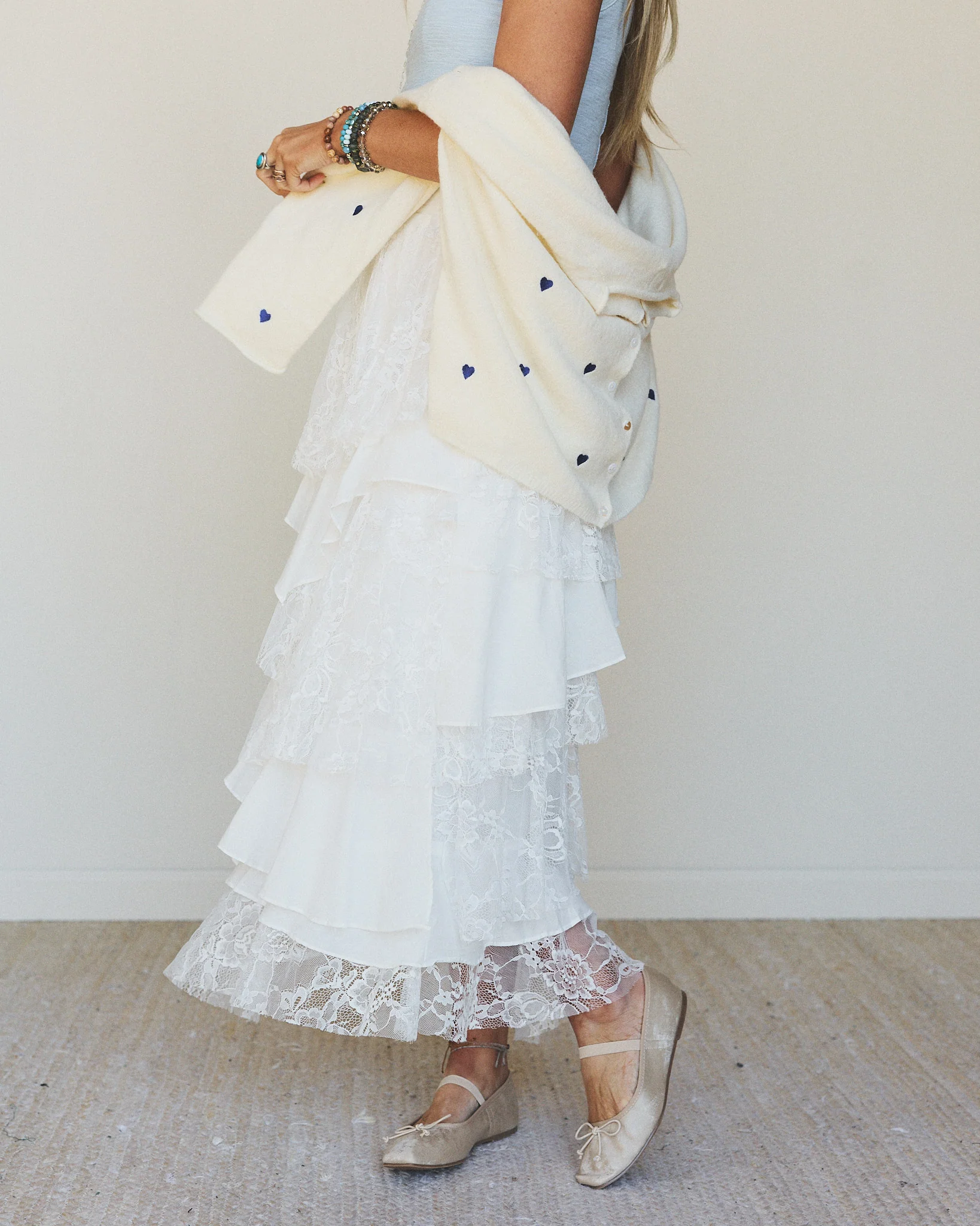 Quiet Getaway Lace Maxi Skirt - Off White - Image 2