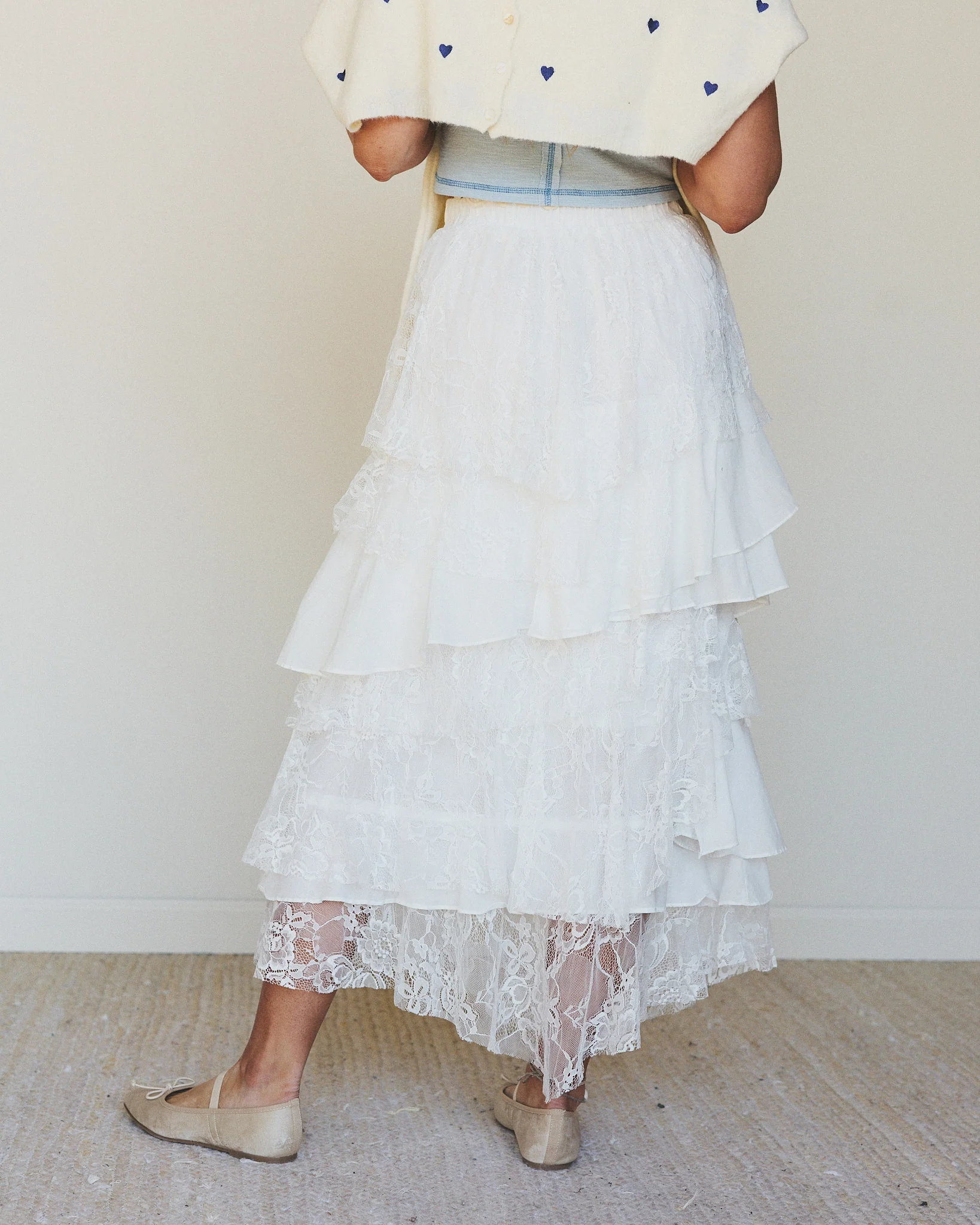 Quiet Getaway Lace Maxi Skirt - Off White - Image 4