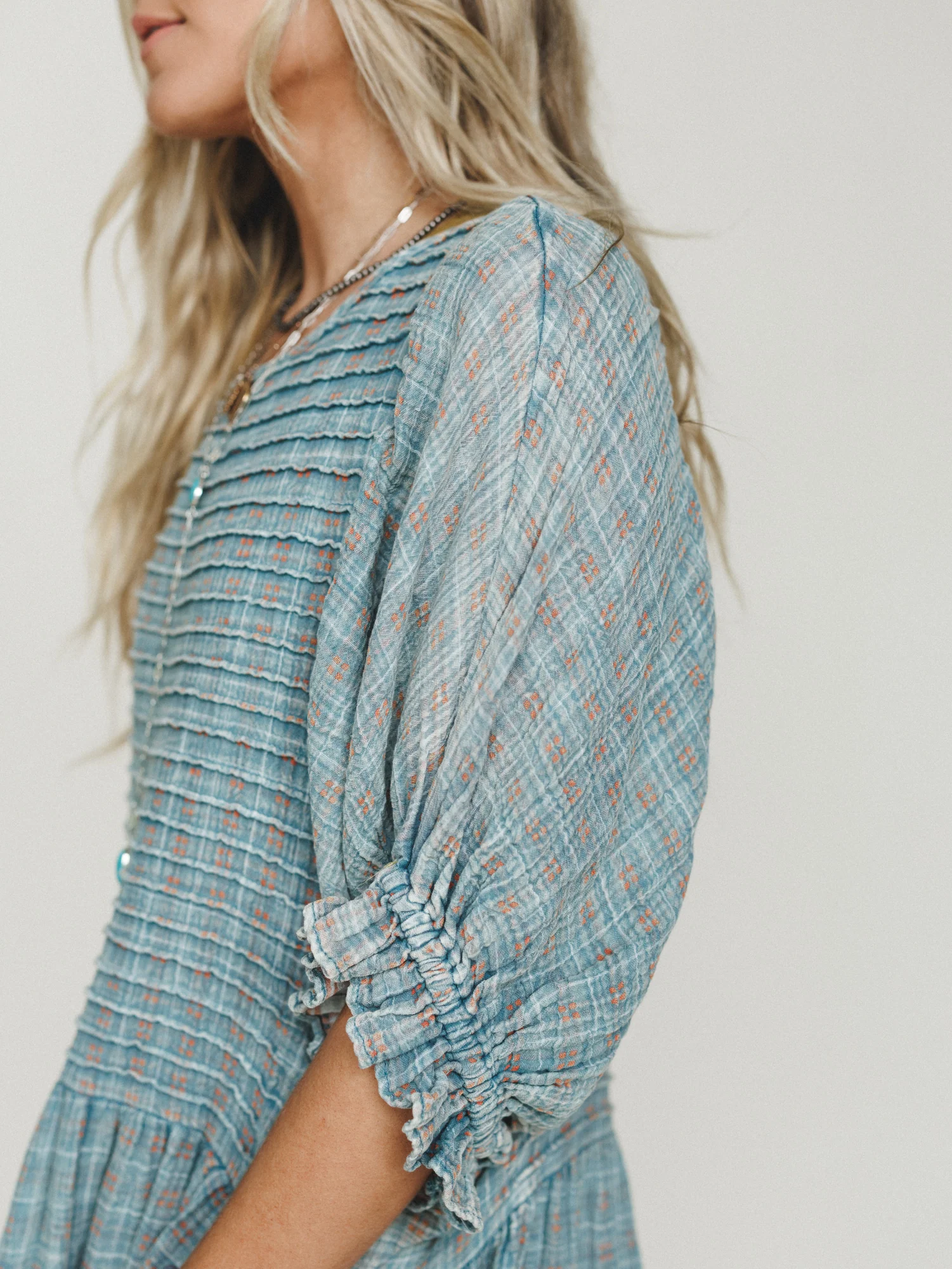 Quinn Puff Sleeve Maxi Dress - Faded Teal - Image 4