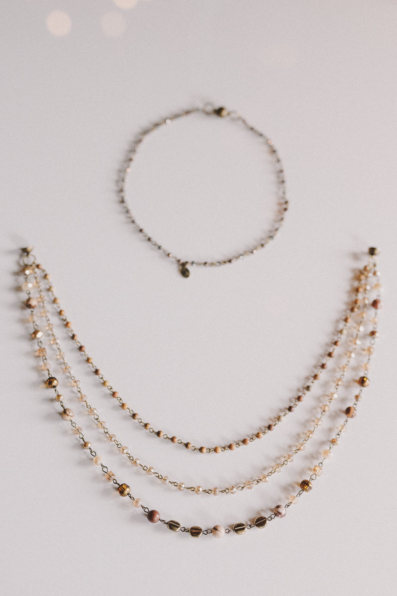 Rainfall Cascading Necklace - Brown - Image 3