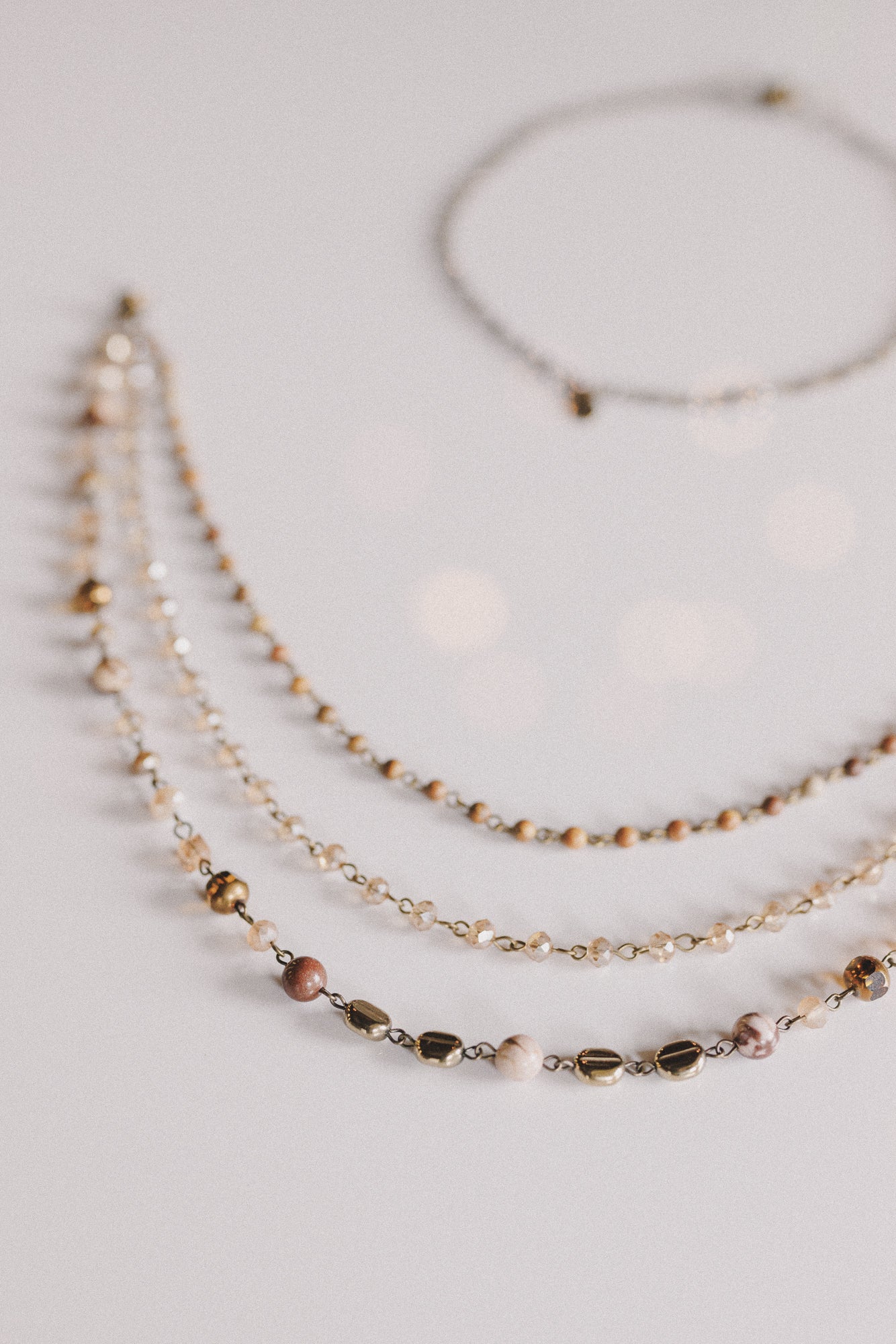 Rainfall Cascading Necklace - Brown - Pre Order
