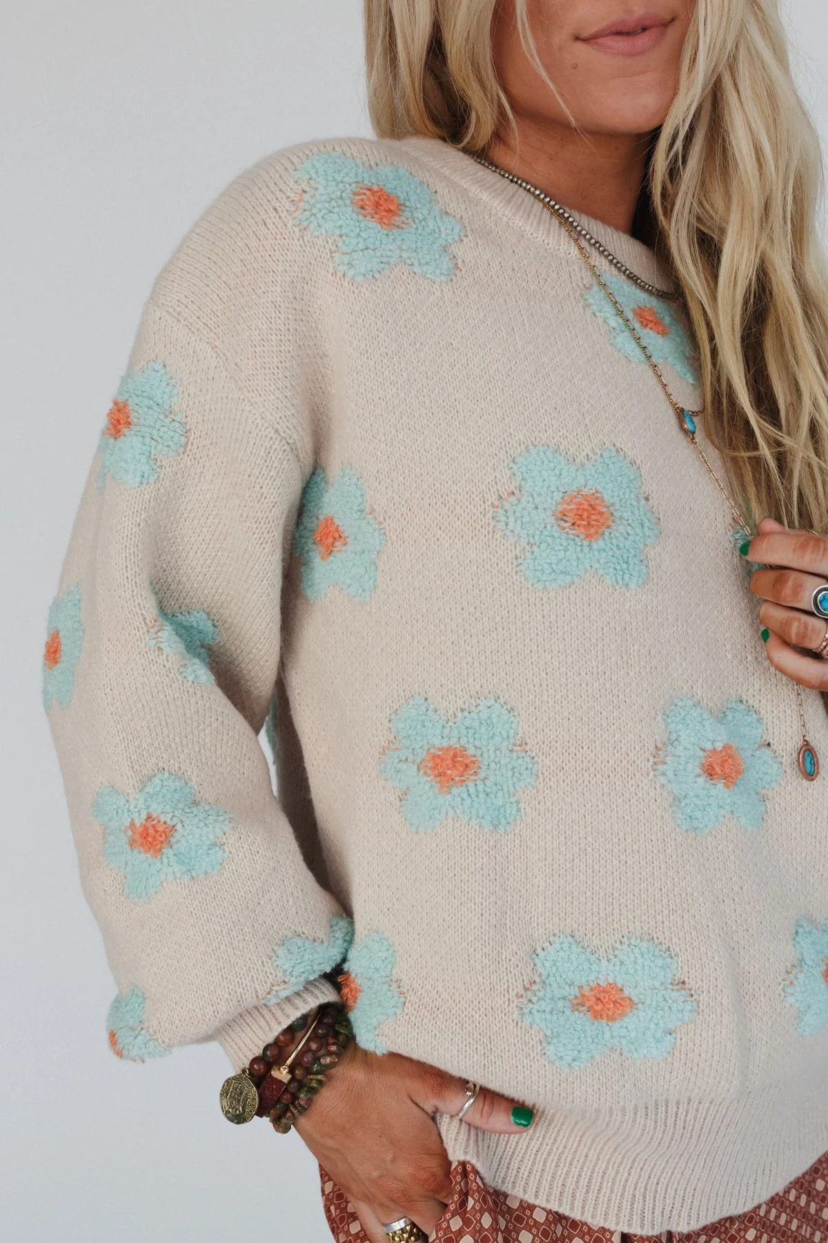 Rainy Bloom Sweater - Almond - Image 5