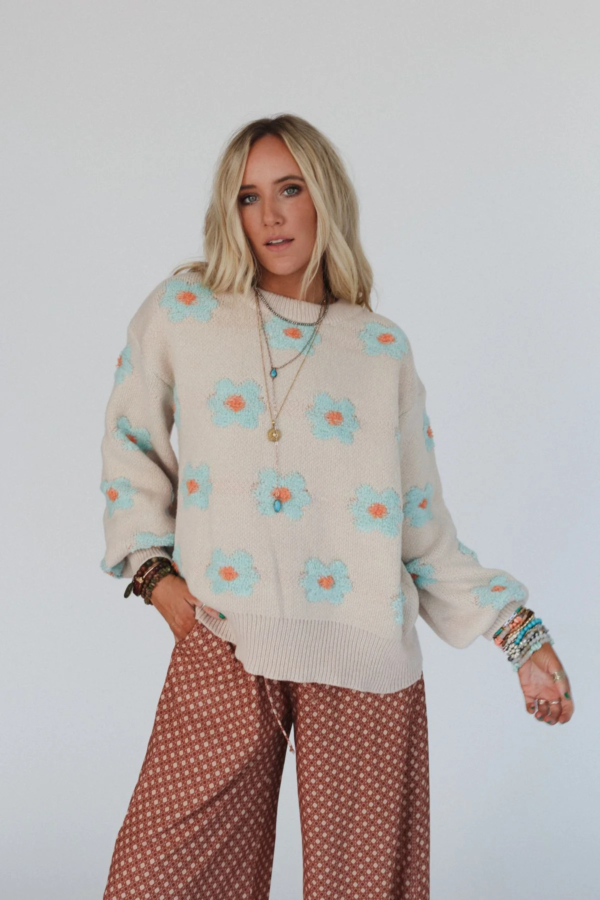 Rainy Bloom Sweater - Almond - Image 6