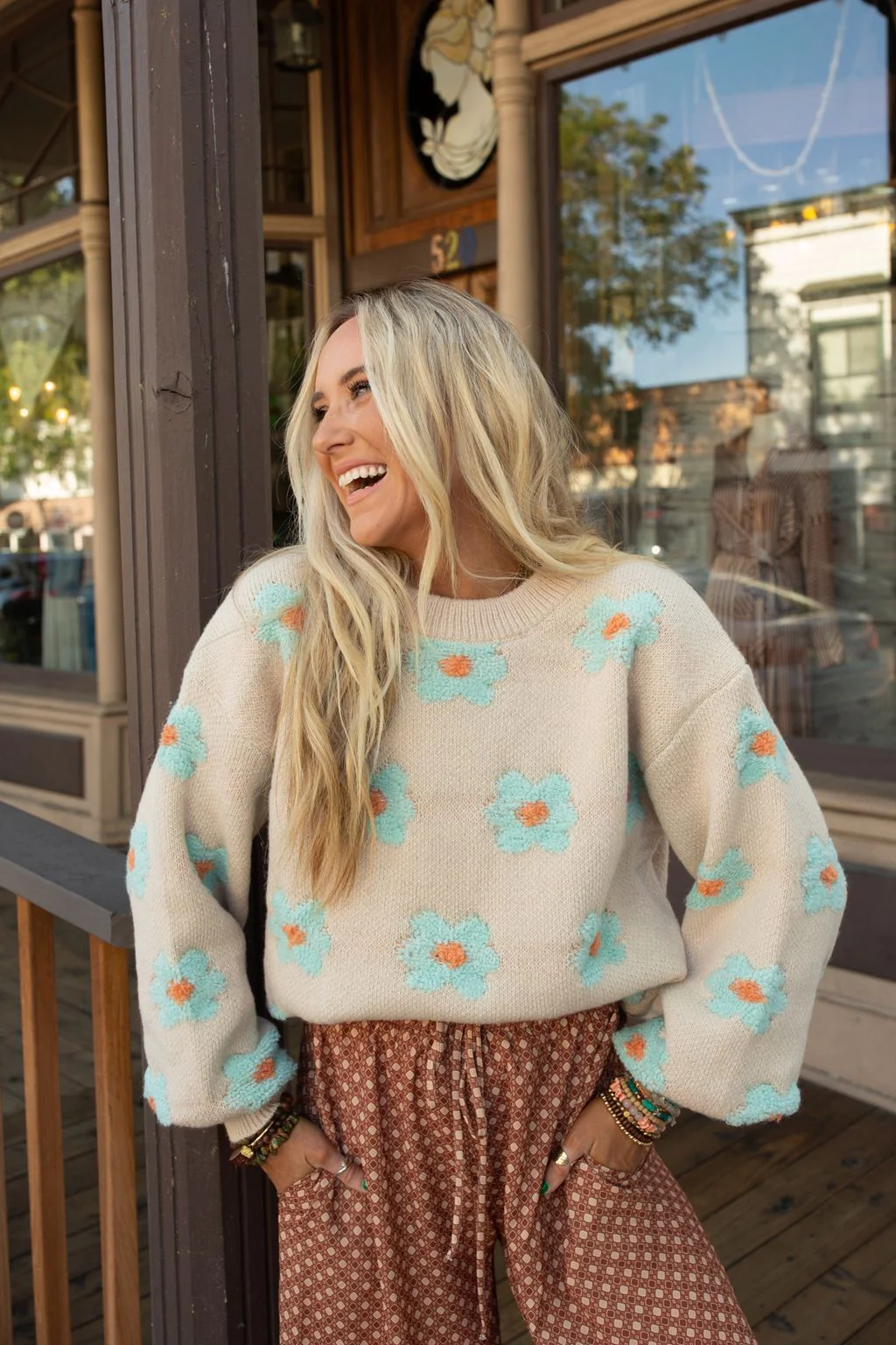 Rainy Bloom Sweater - Almond - Image 7