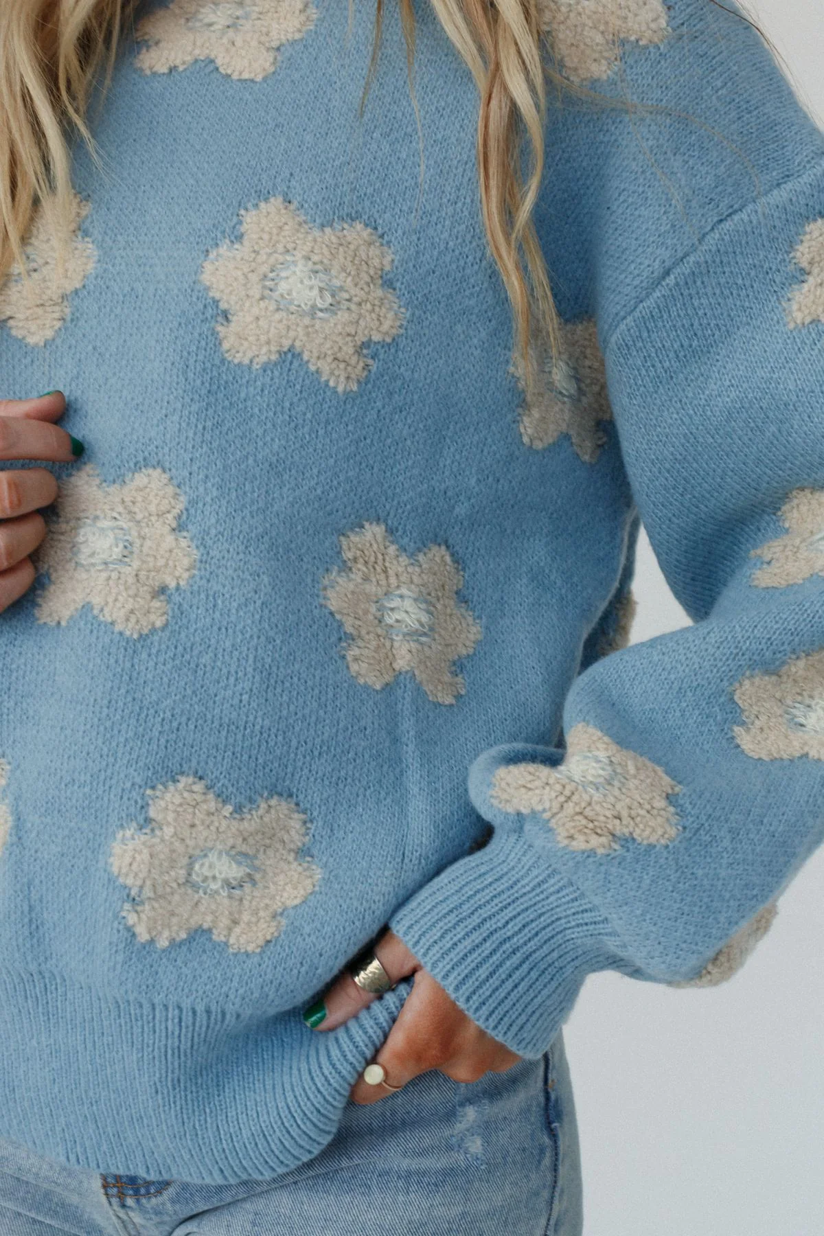 Rainy Bloom Sweater - Blue - Image 5