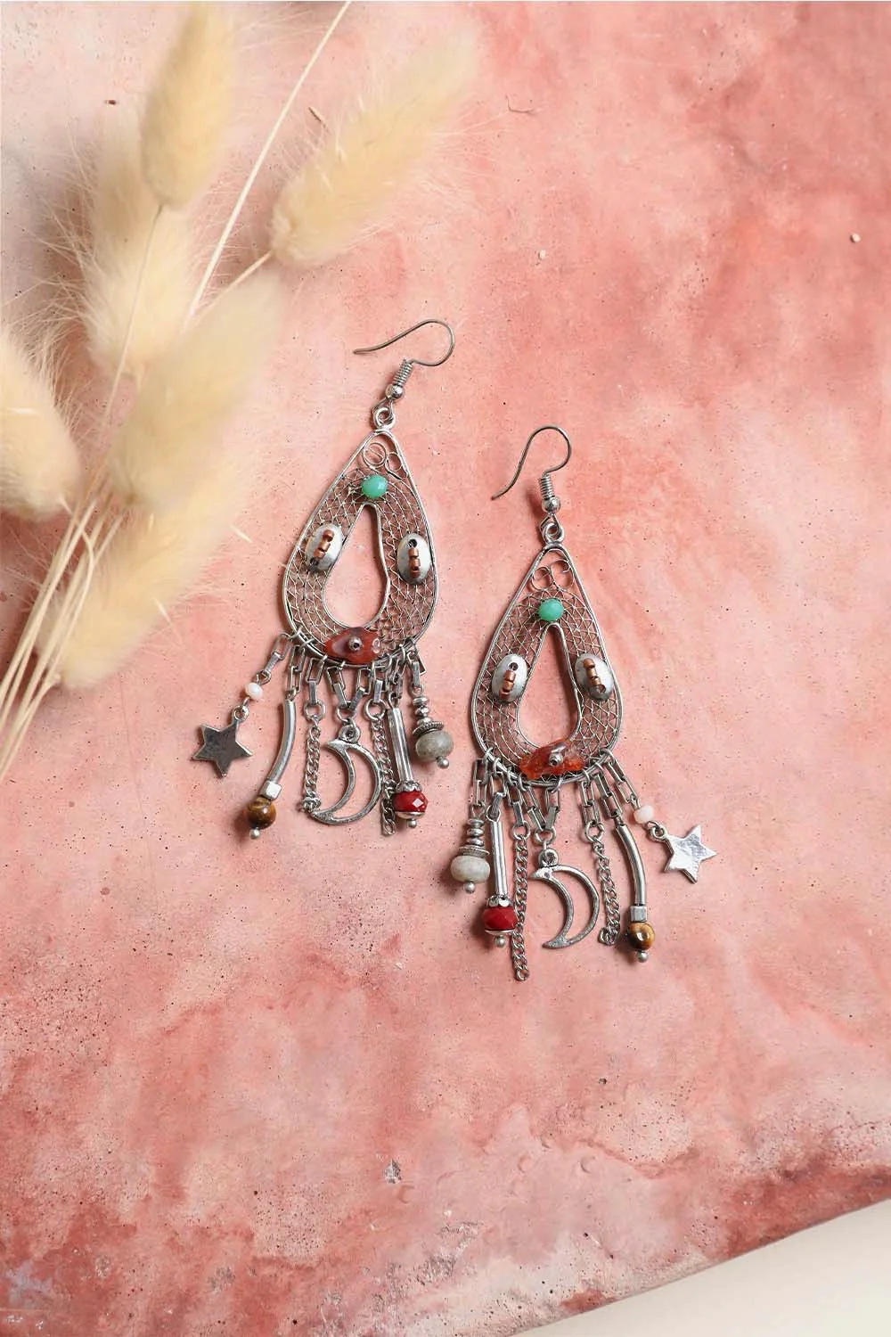Rare Gaze Multi Bead Earrings - Silver - Image 6