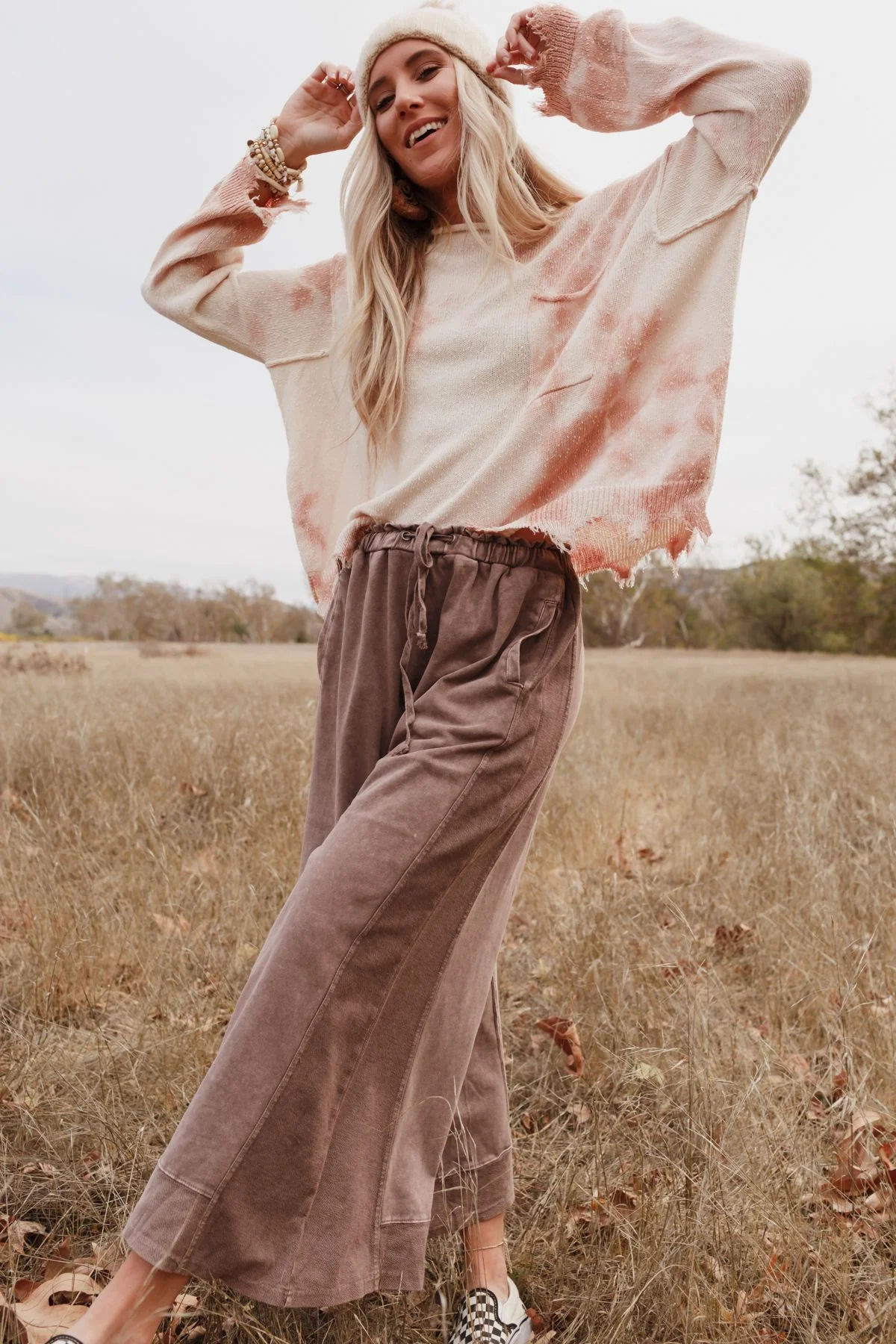 Relaxed Vibes Wide Leg Pants - Mauve - Image 6