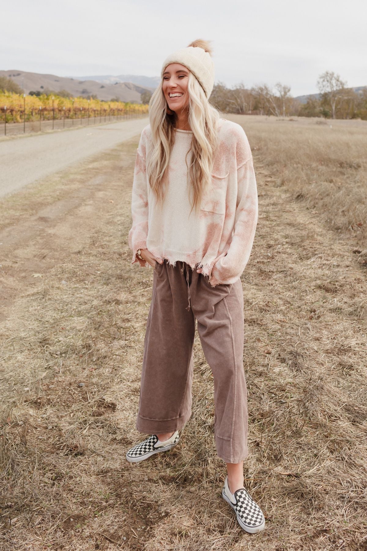 Relaxed Vibes Wide Leg Pants - Mauve - Image 8