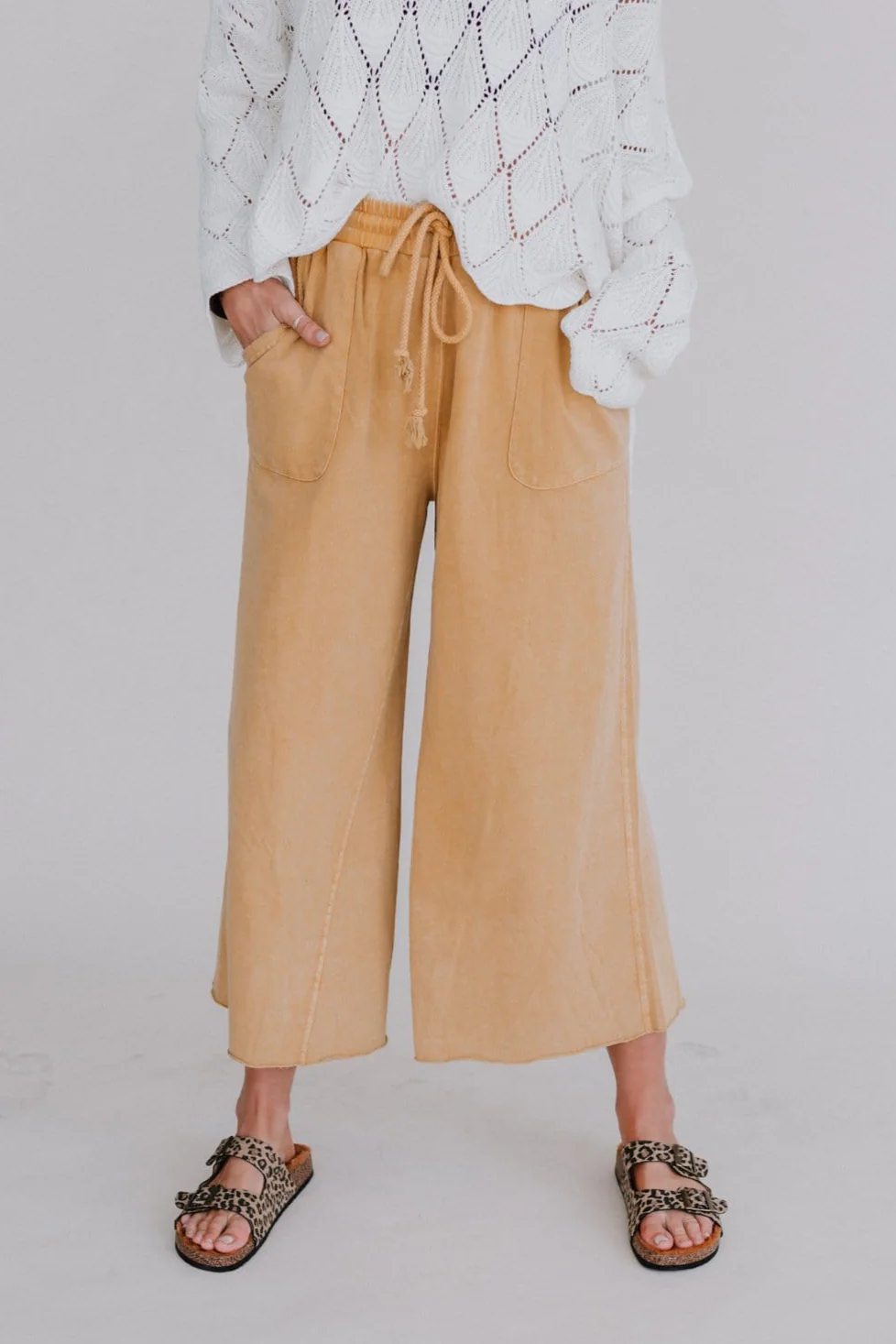 Relaxing Robin Wide Leg Pant - Mustard - Image 3