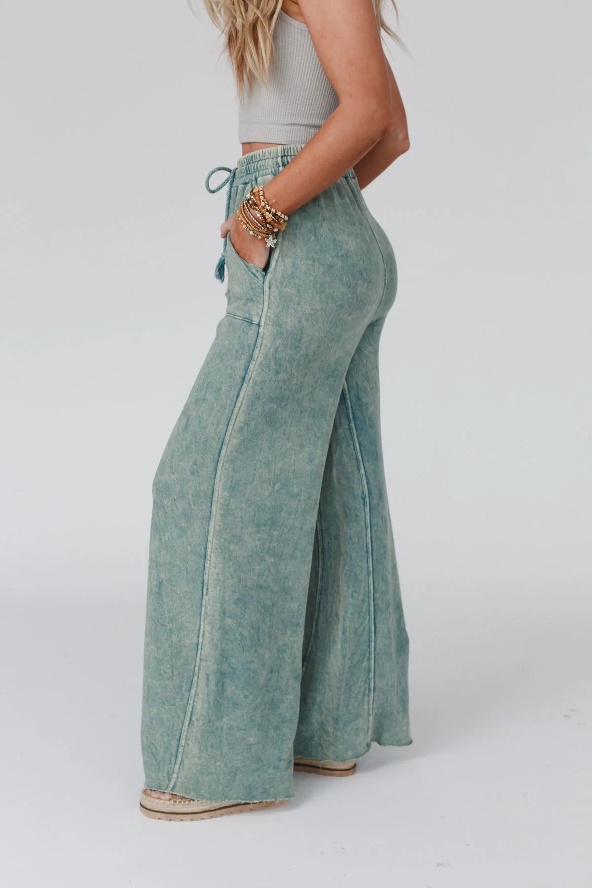 Relaxing Robin Wide Leg Pant - New Teal - Image 5
