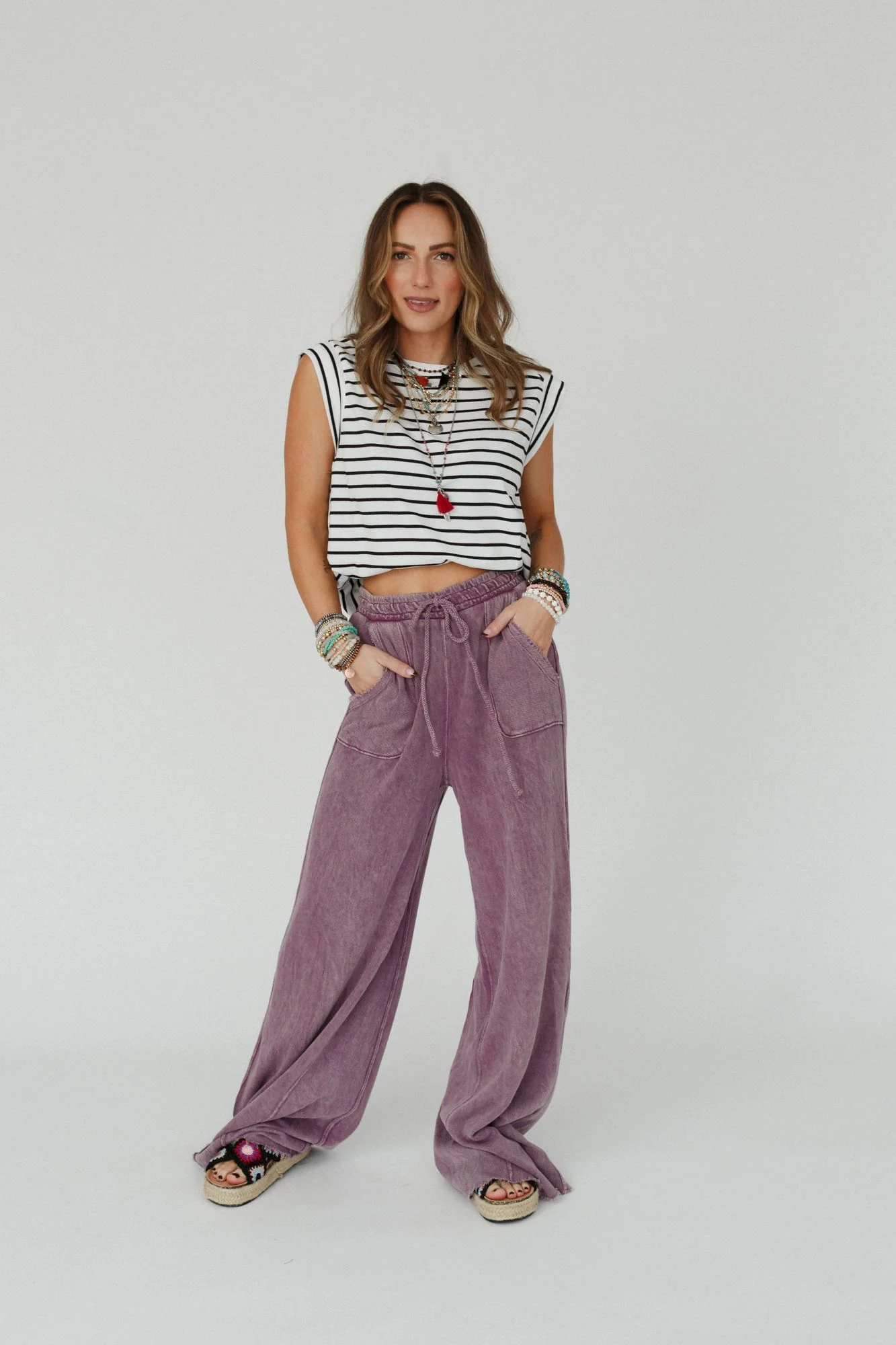 Relaxing Robin Wide Leg Pant - Purple - Pre Order